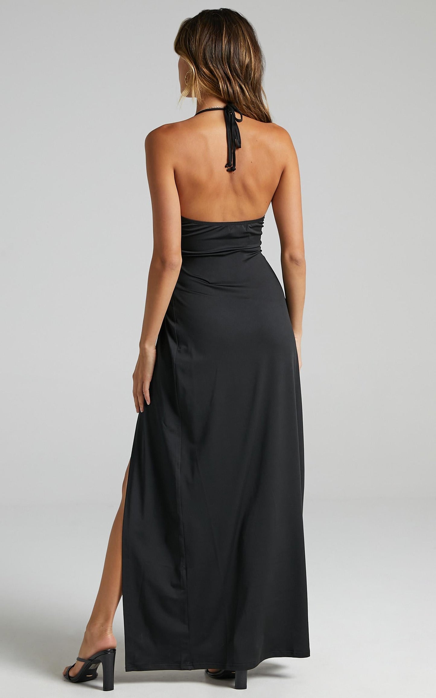 Zenya Twist Maxi Dress in Black