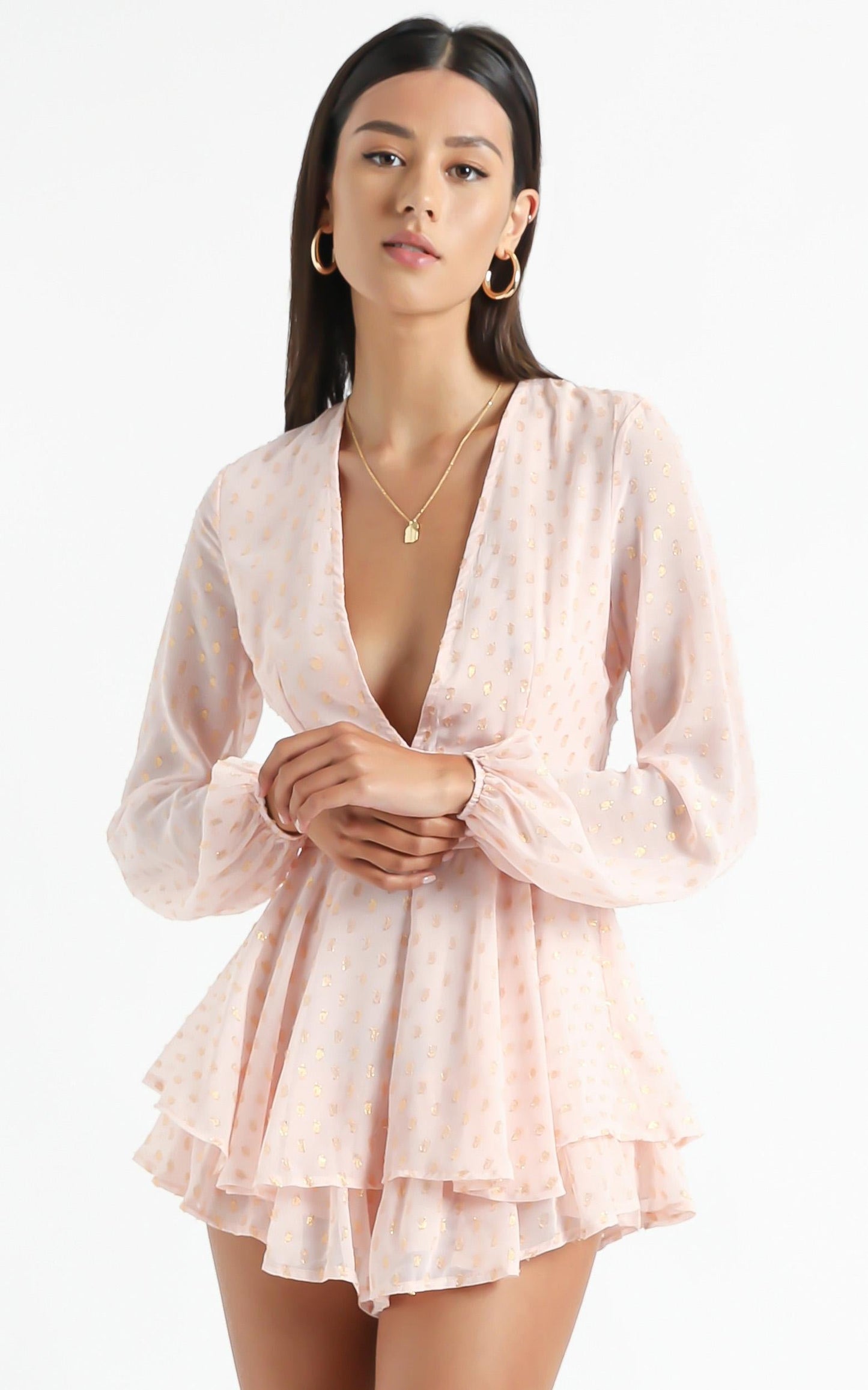 Lets Run Away Playsuit in Blush