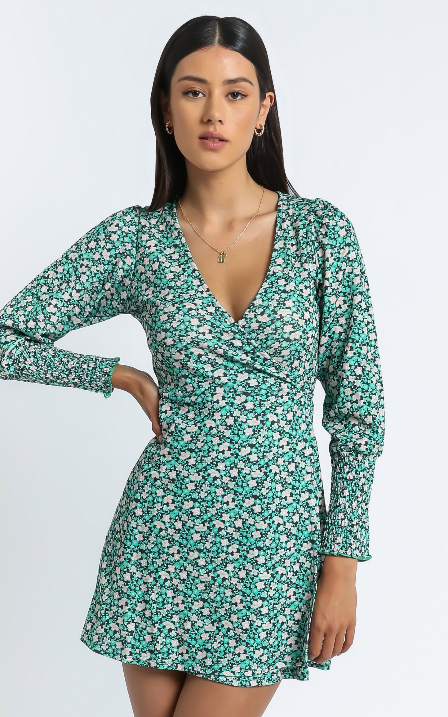 Blithe Dress in Green Floral