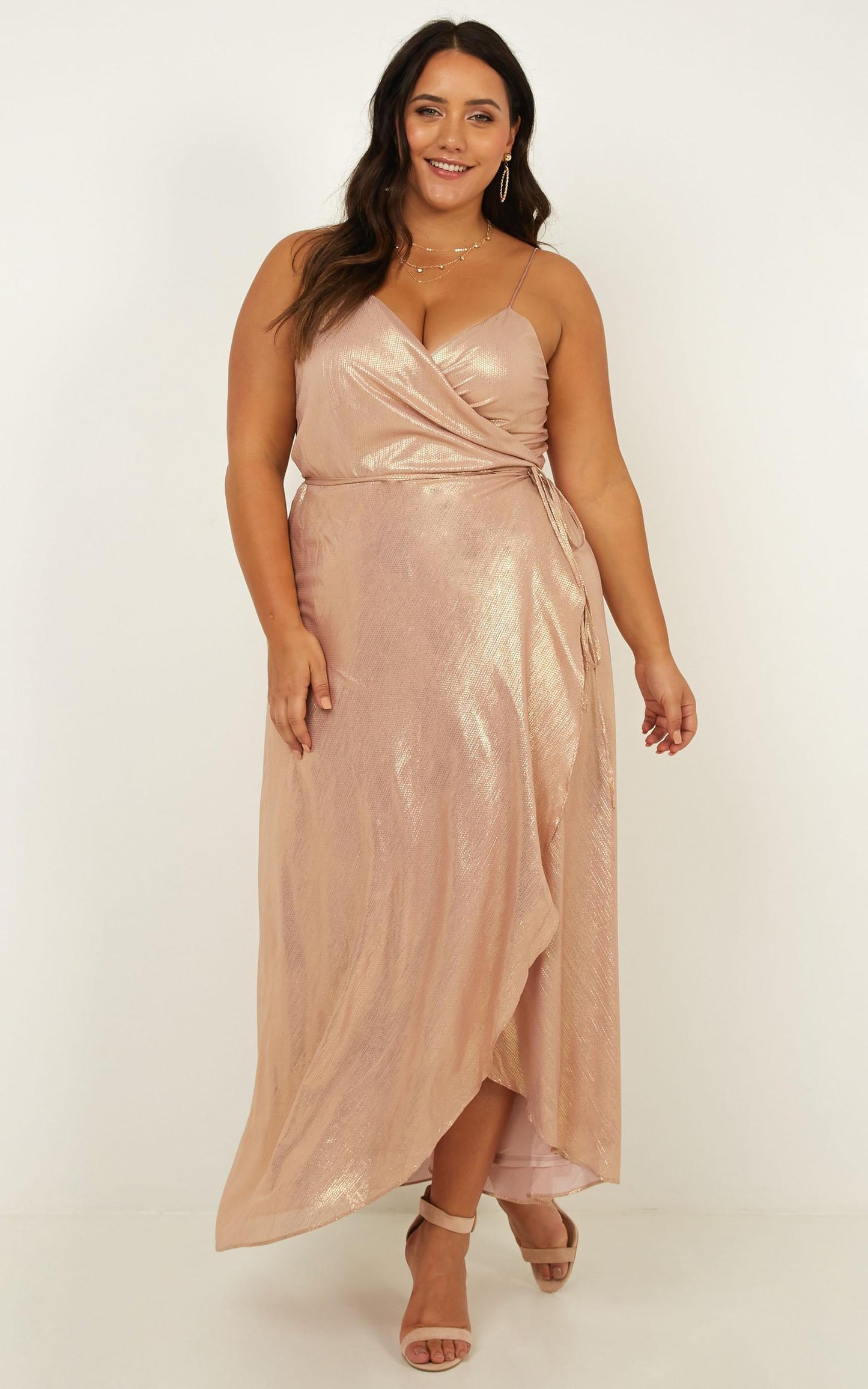Blooming Beauty Dress In Blush Metallic