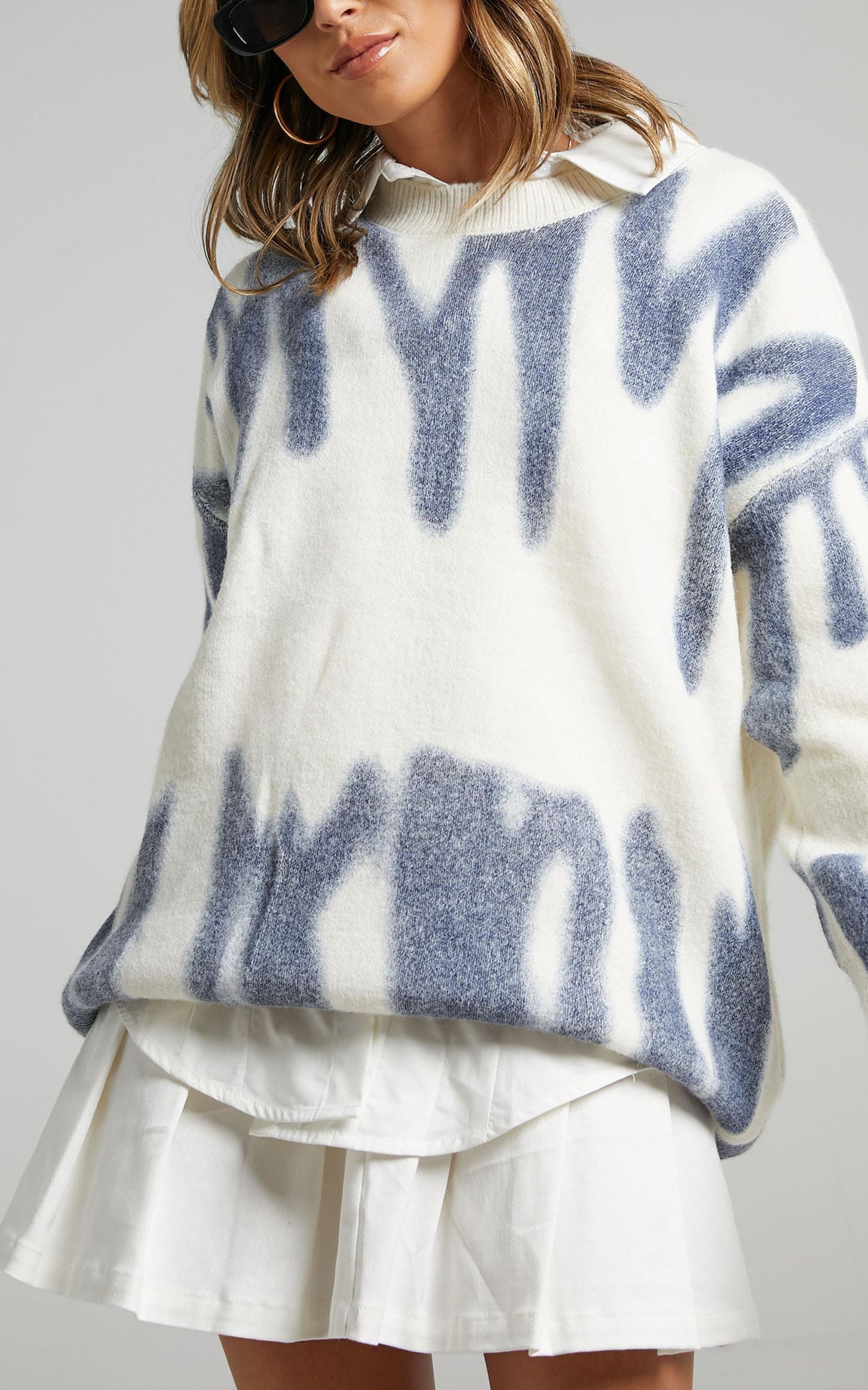 Chavri Knit Jumper in Blue
