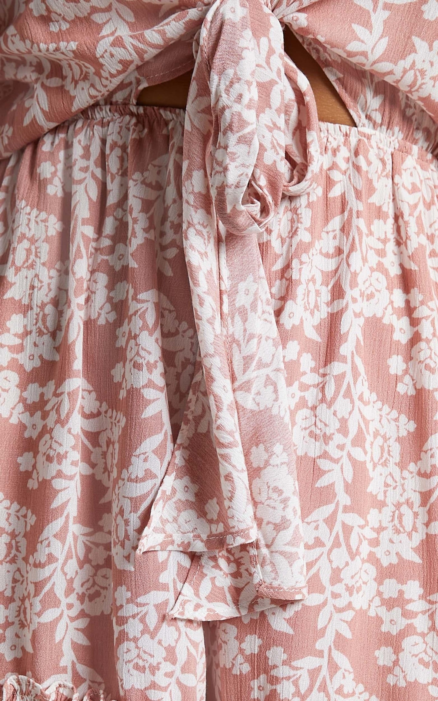 Priya Tie Playsuit in Blush Floral