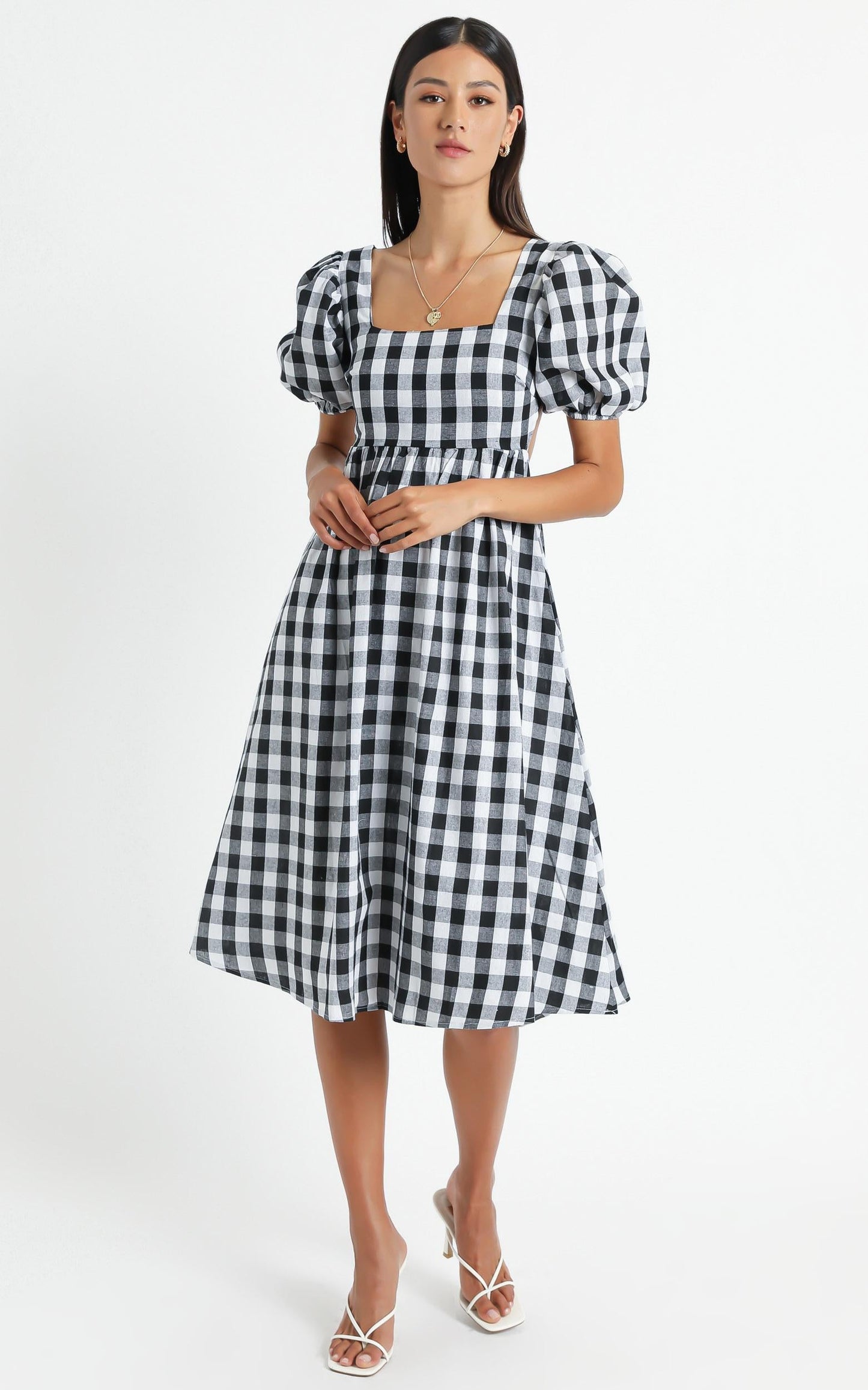 Bennie Dress in Black Gingham