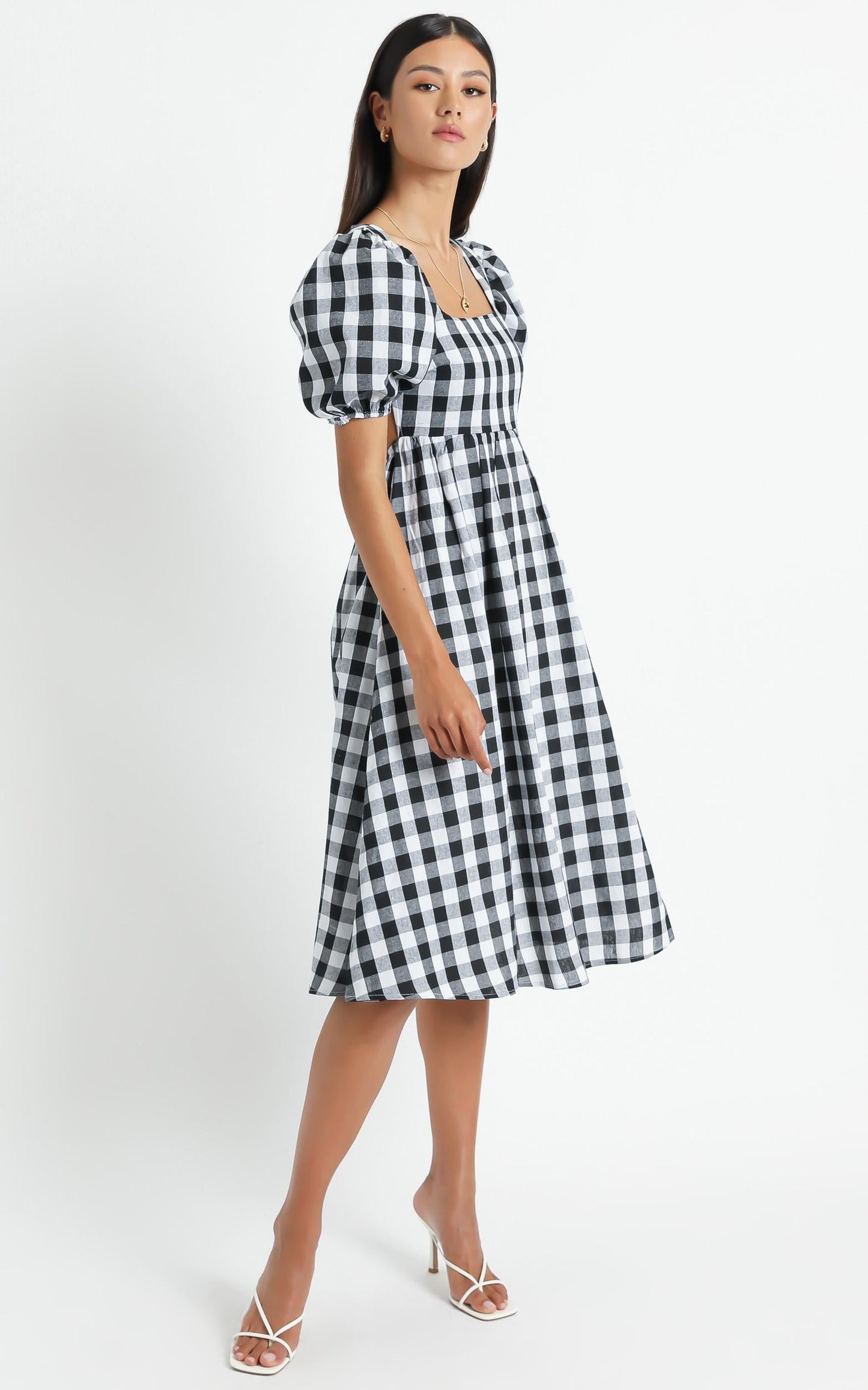 Bennie Dress in Black Gingham