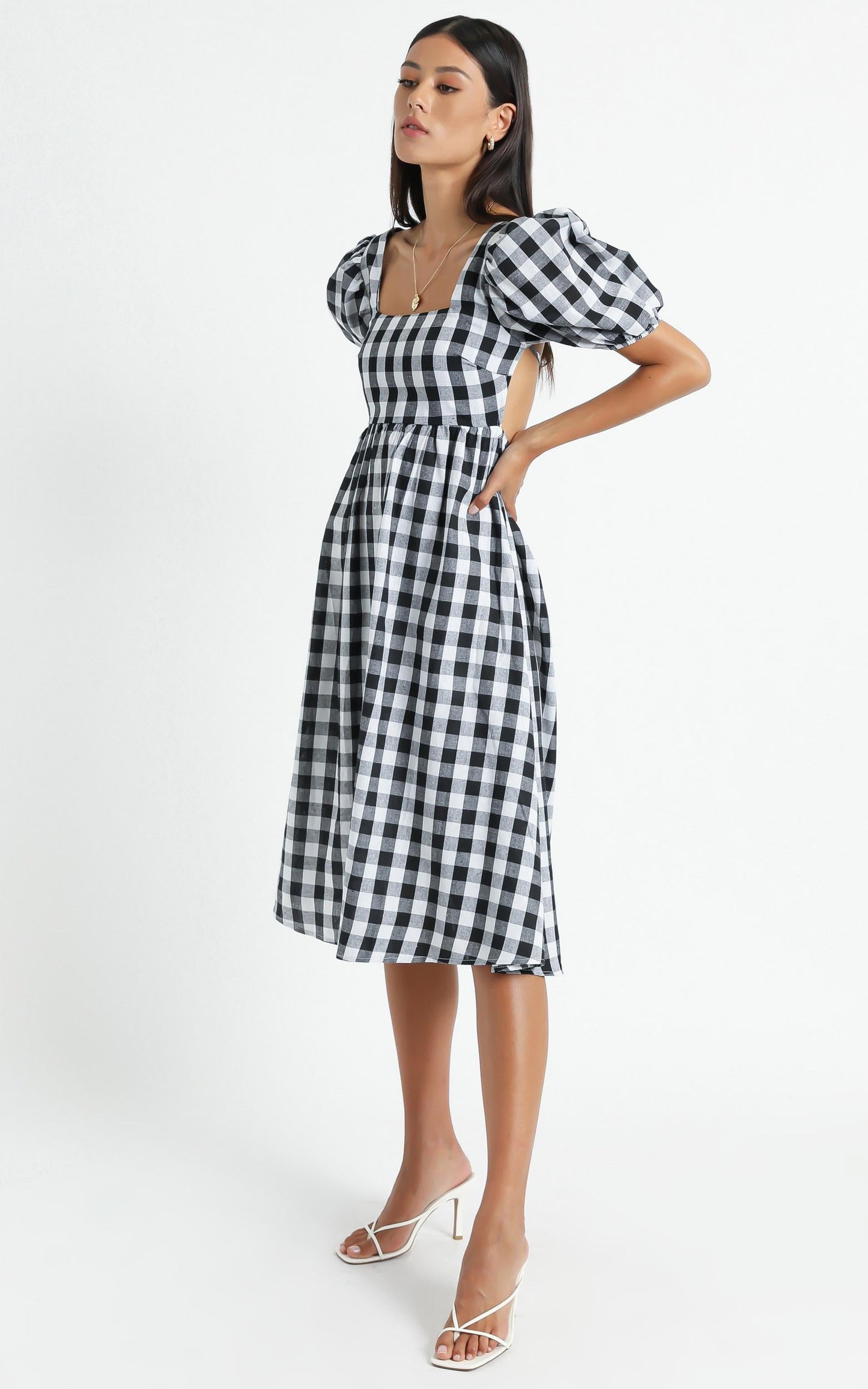 Bennie Dress in Black Gingham