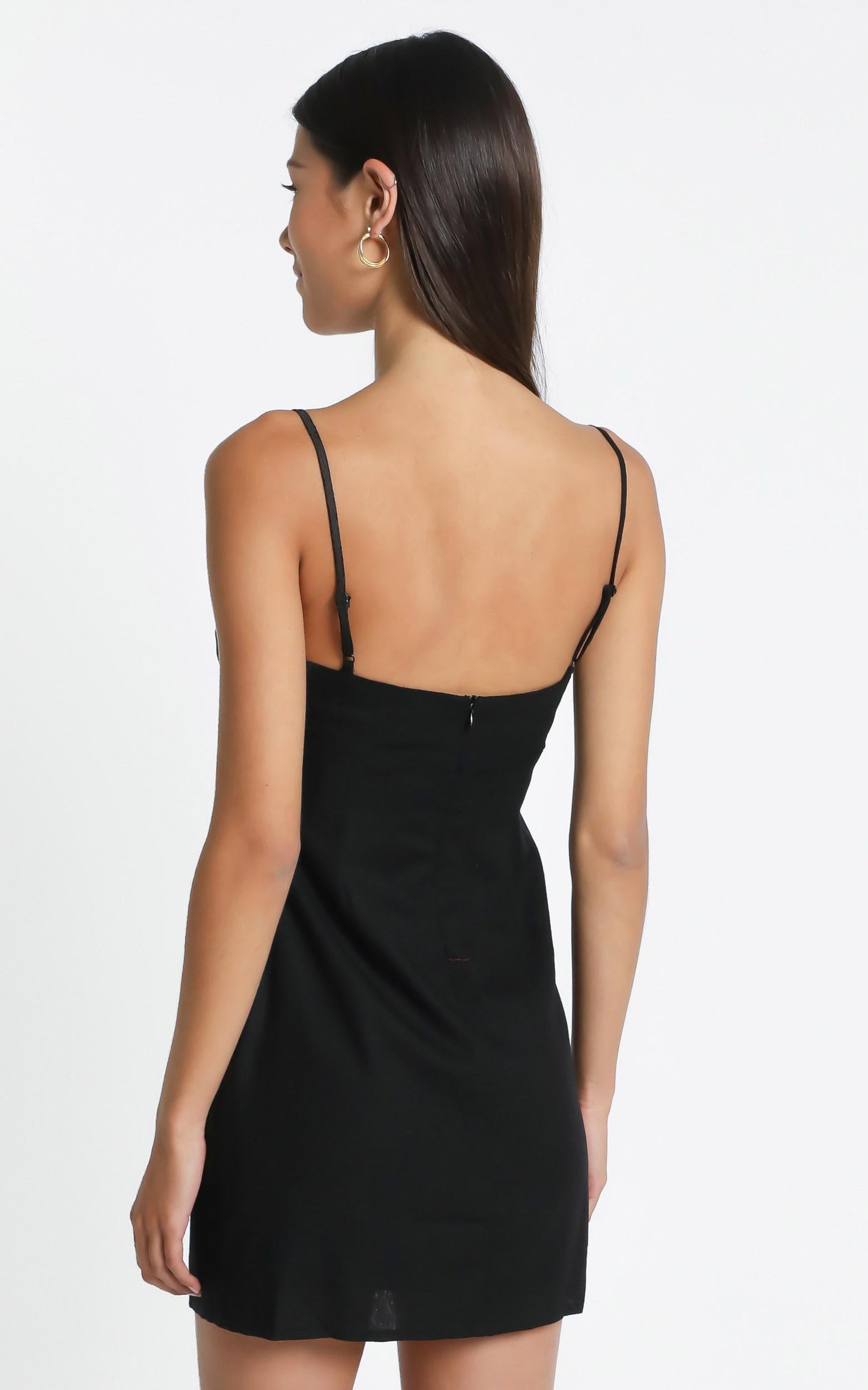 Break Free With Me Dress in Black Linen Look