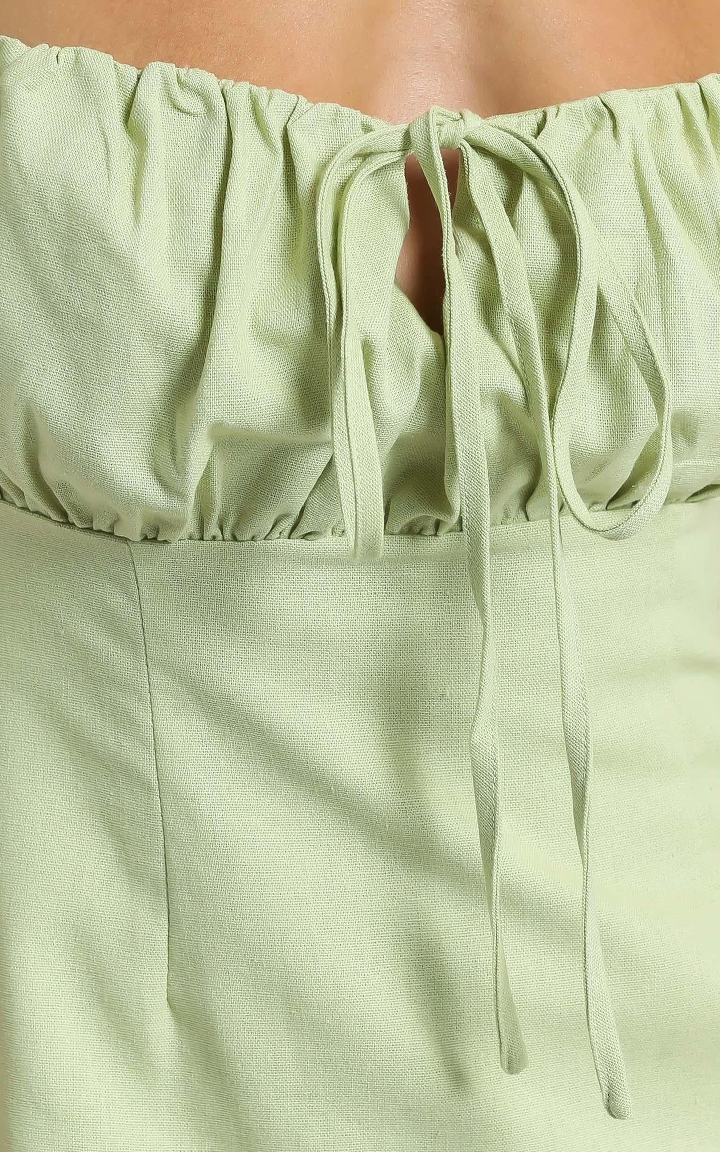 Break Free With Me Dress in Pistachio Linen Look
