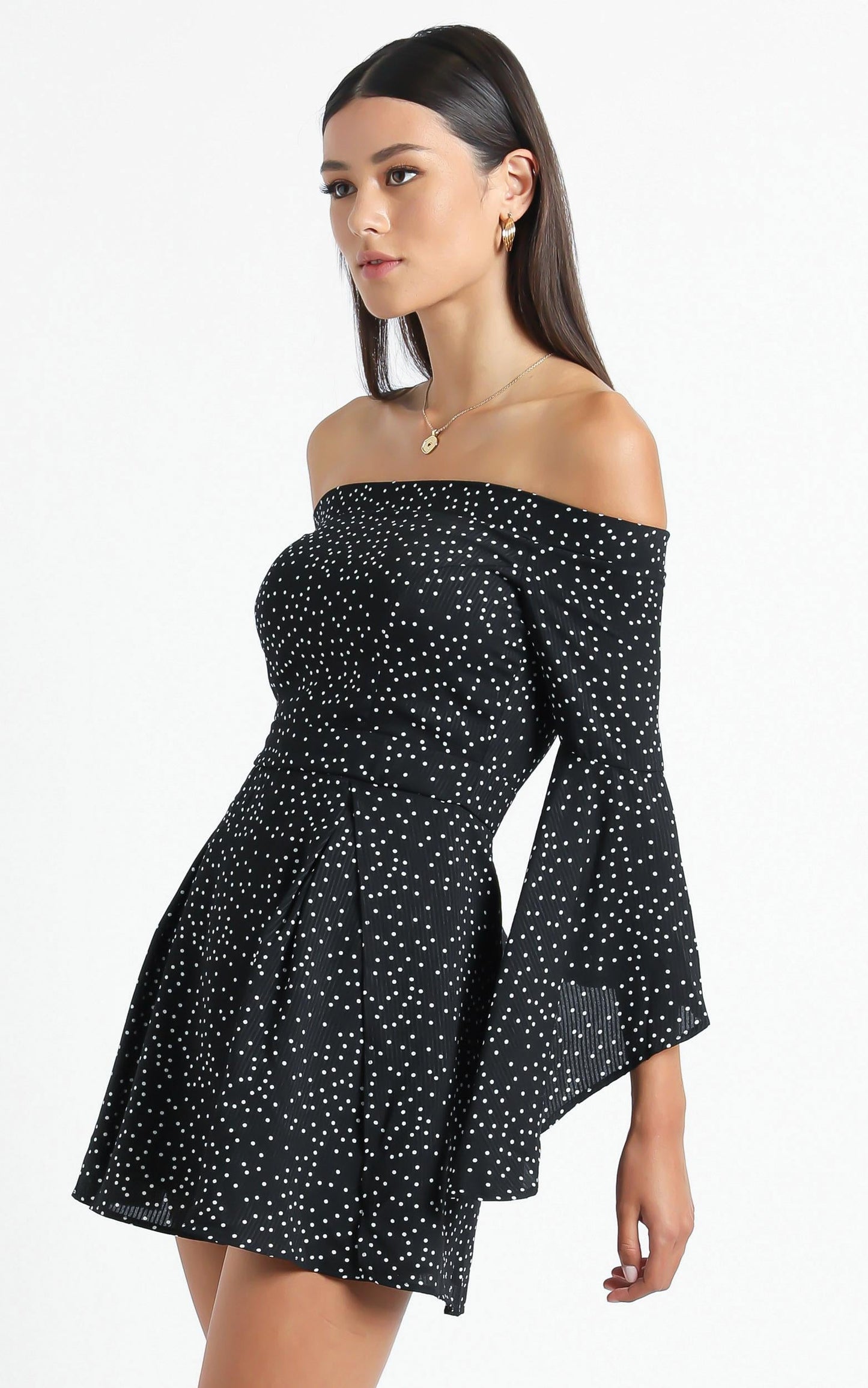 Break My Heart Dress in Black Spot