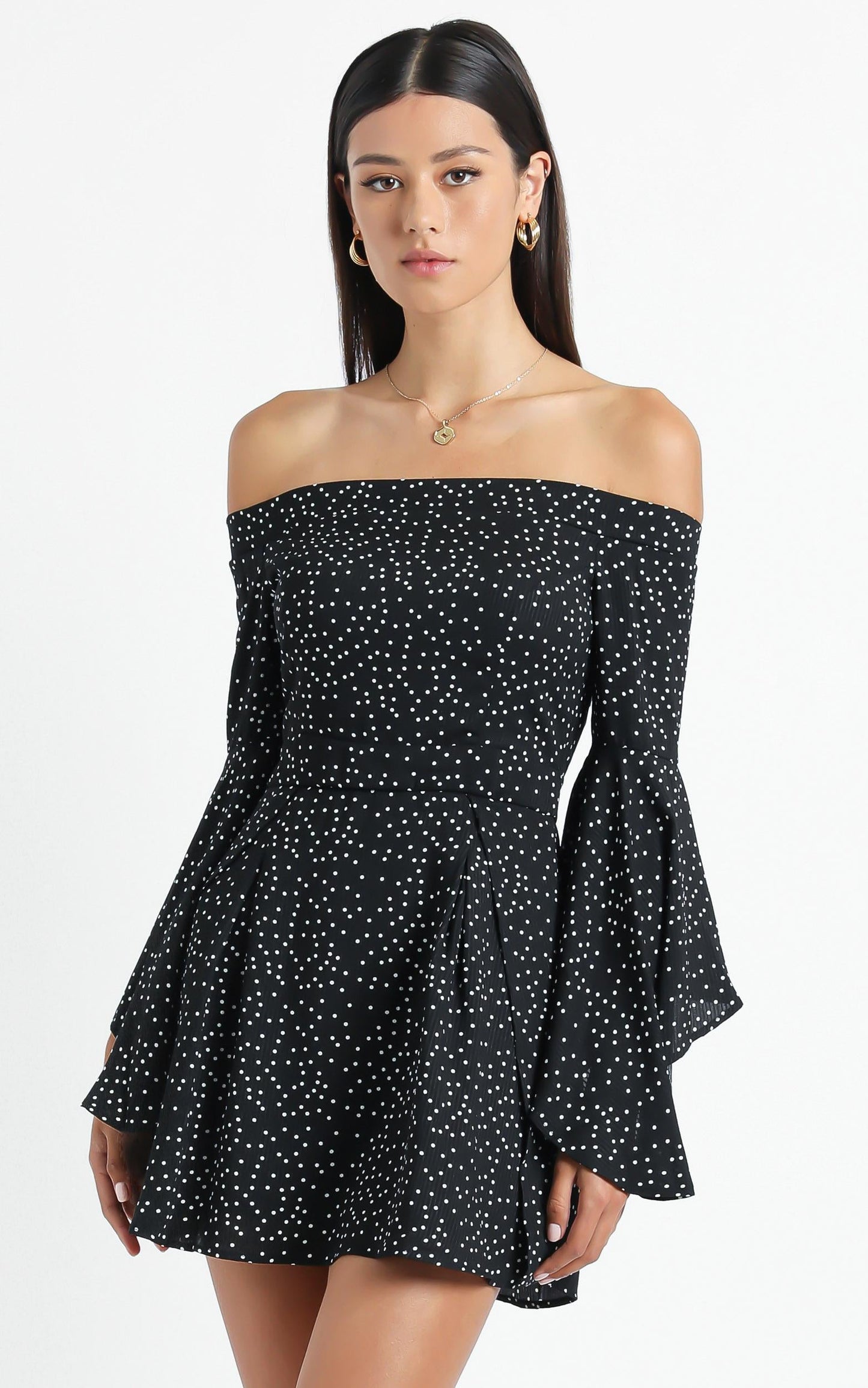 Break My Heart Dress in Black Spot