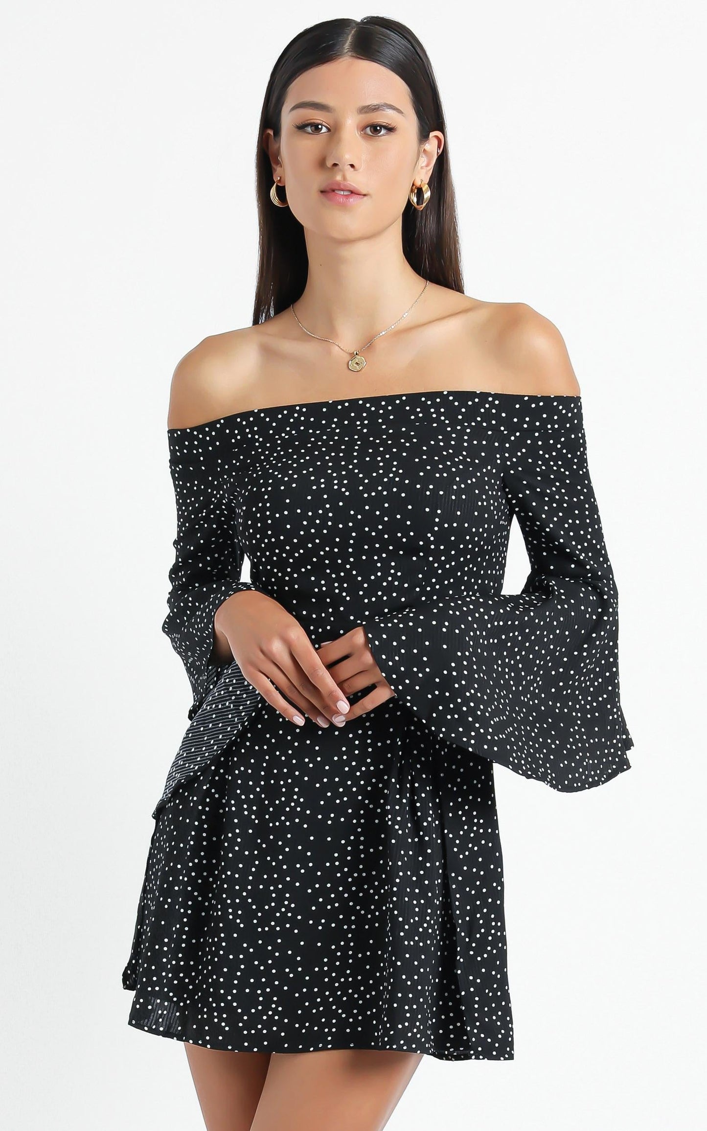 Break My Heart Dress in Black Spot
