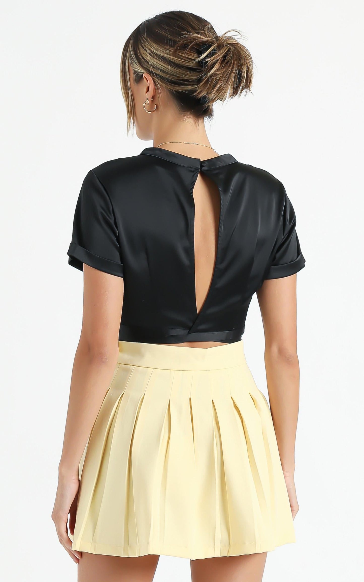 Brea Pleated Skirt in Lemon