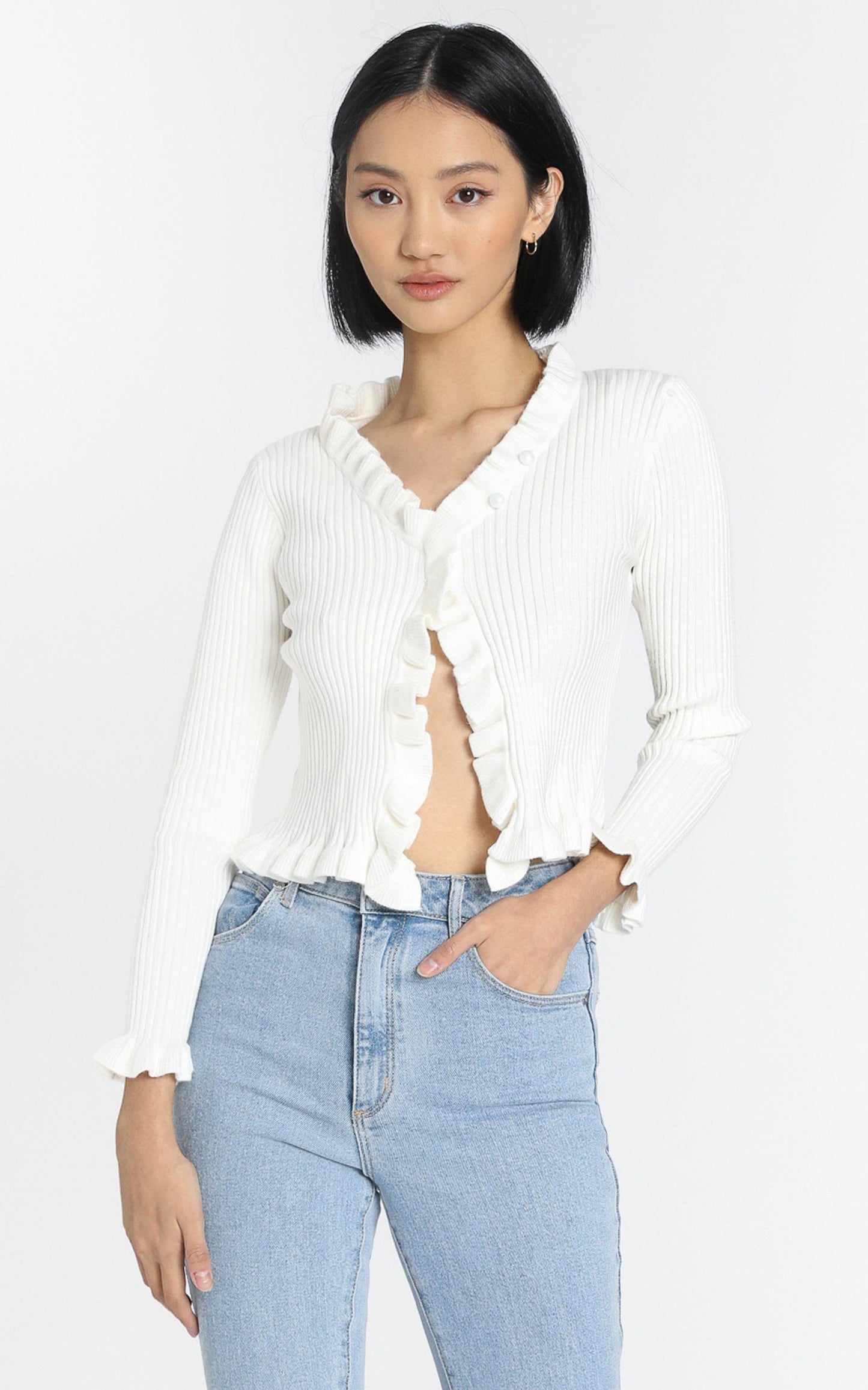 Broden Knit Top in White