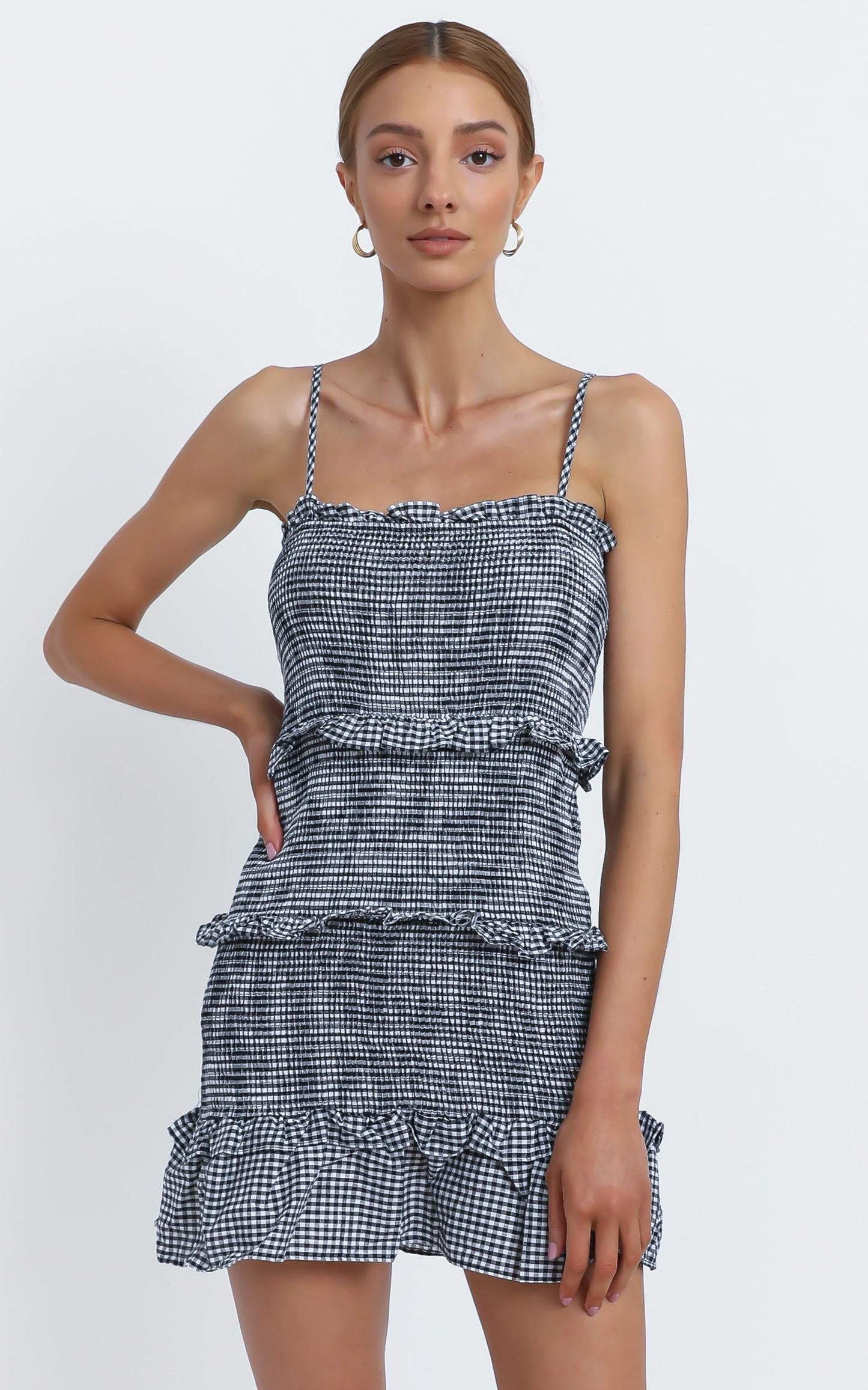 Brooke Dress in Black Check