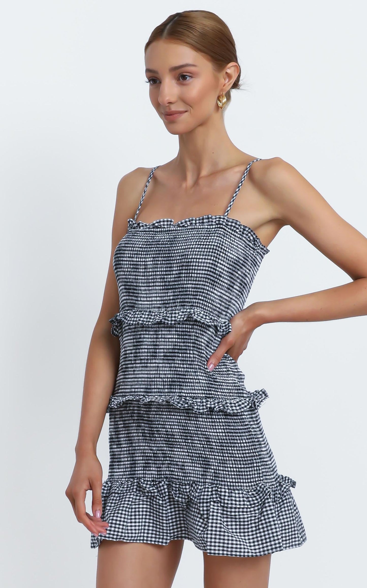Brooke Dress in Black Check