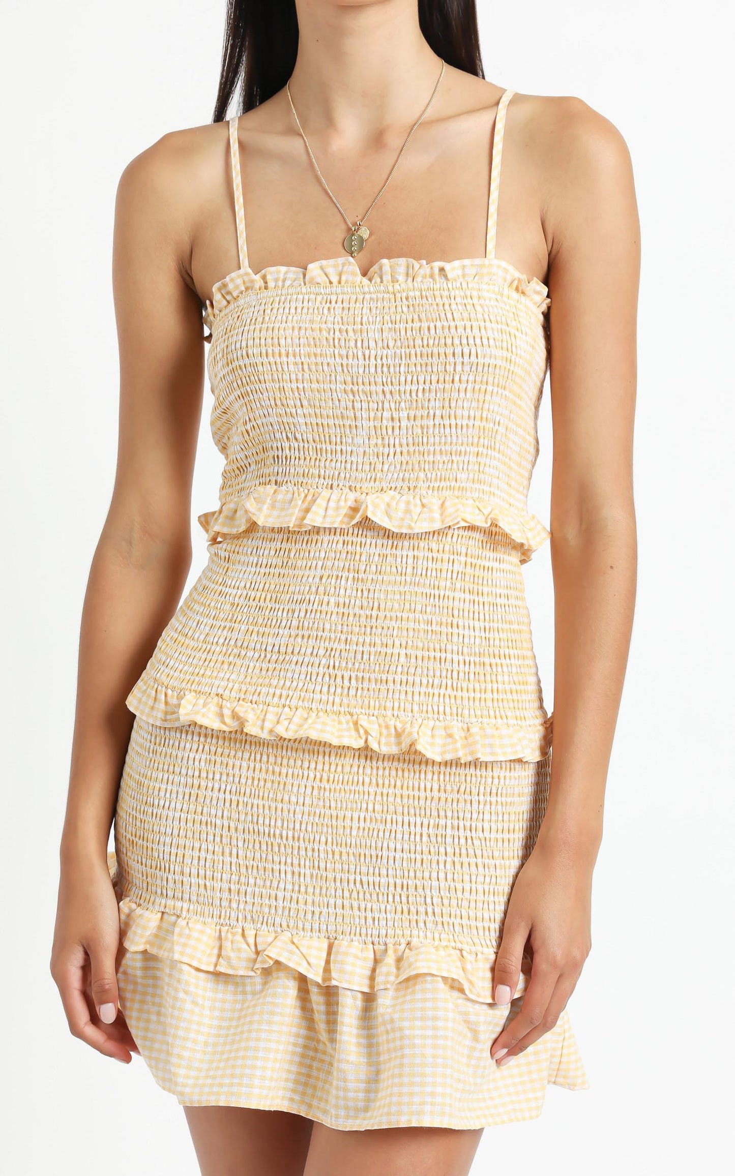 Brooke Dress in Yellow Check