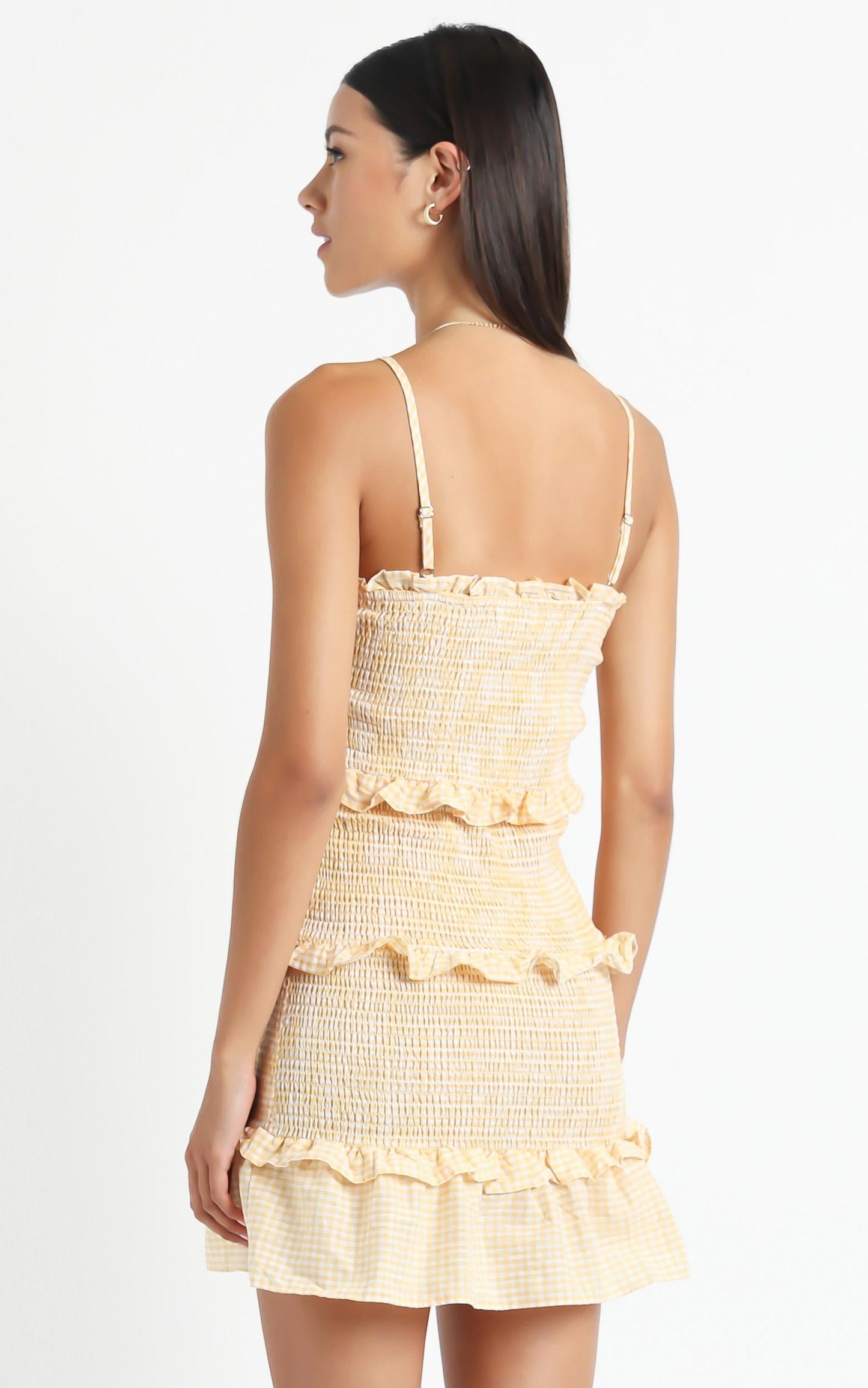 Brooke Dress in Yellow Check