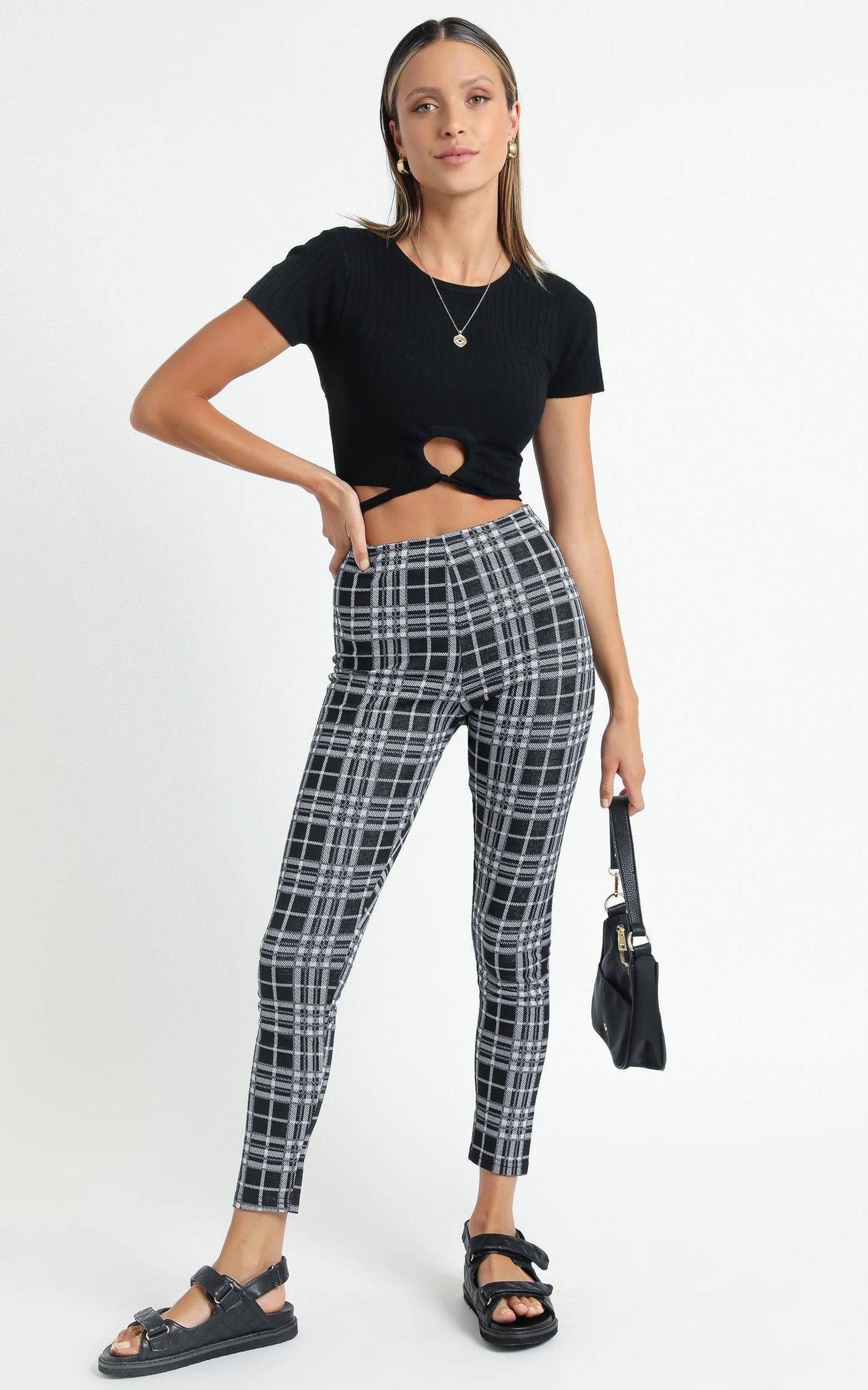 Brooklyn Baby Pants In Black Check