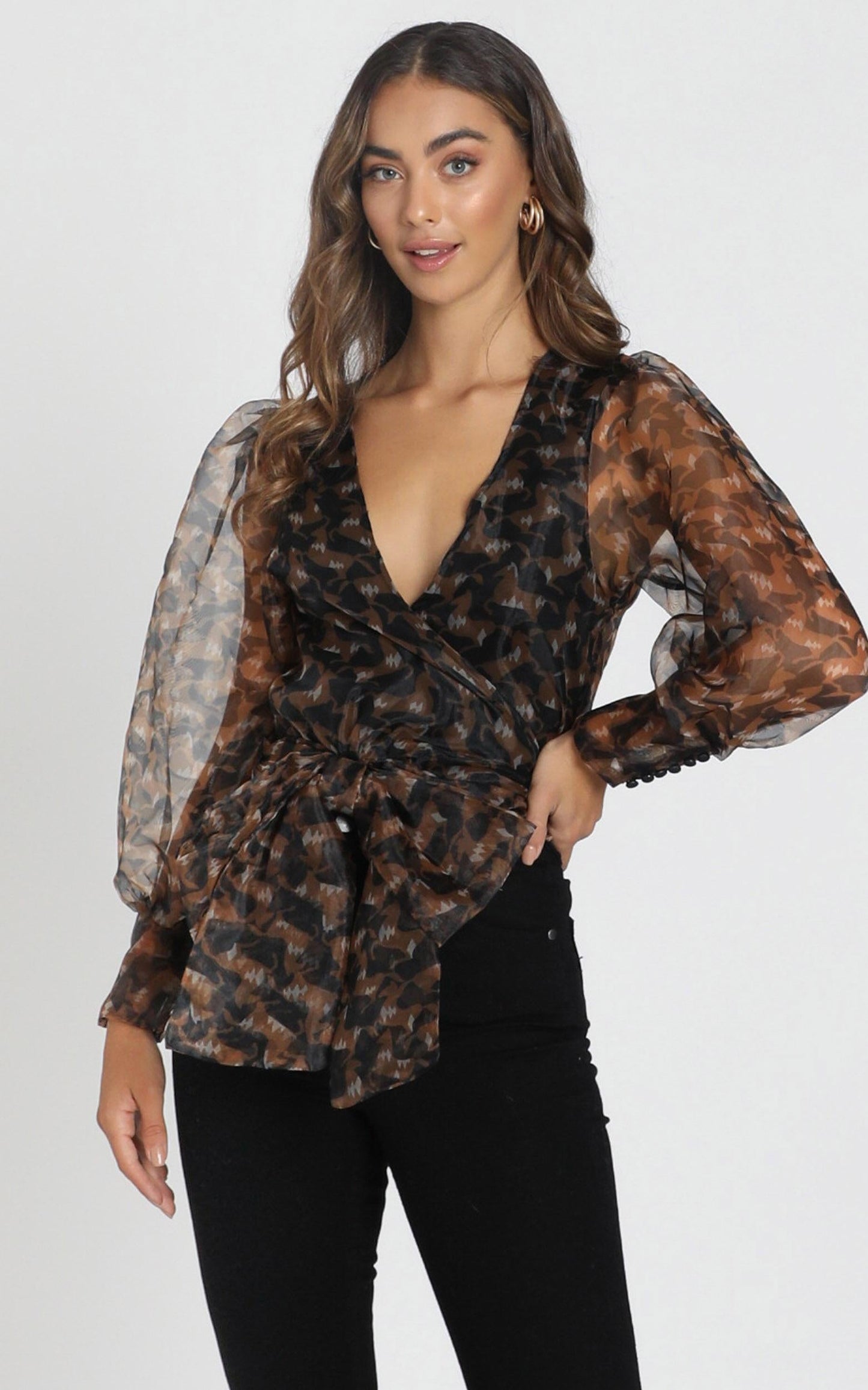 Brylee Top in Black Print