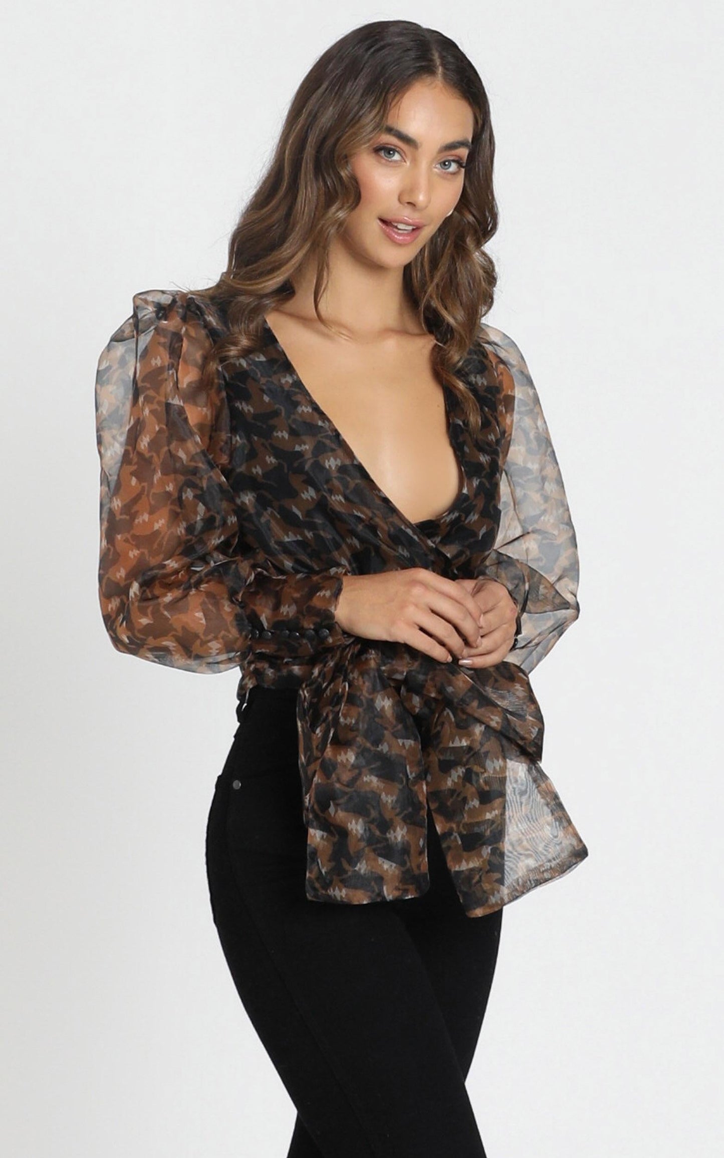 Brylee Top in Black Print
