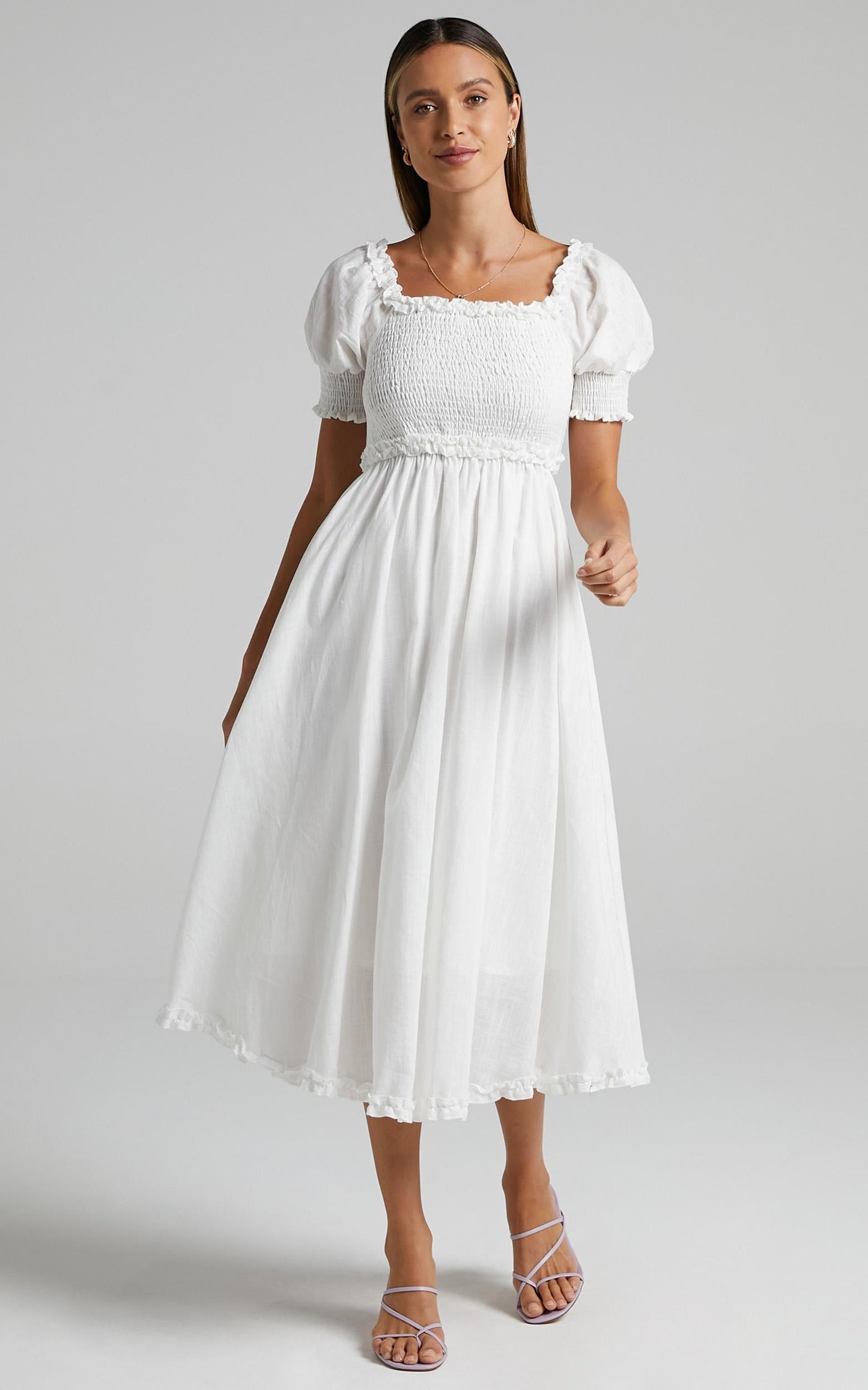 Burke Dress in White