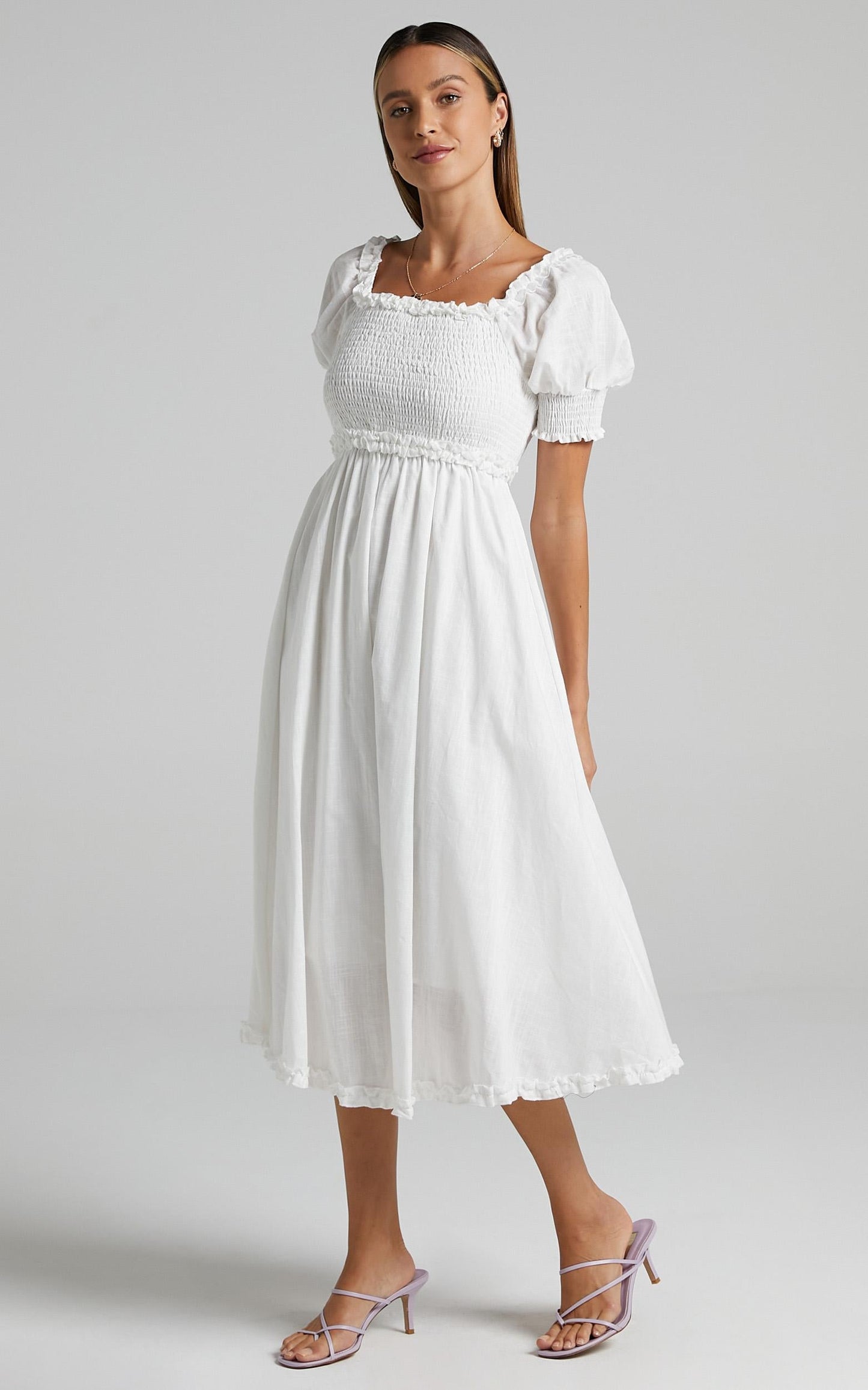Burke Dress in White