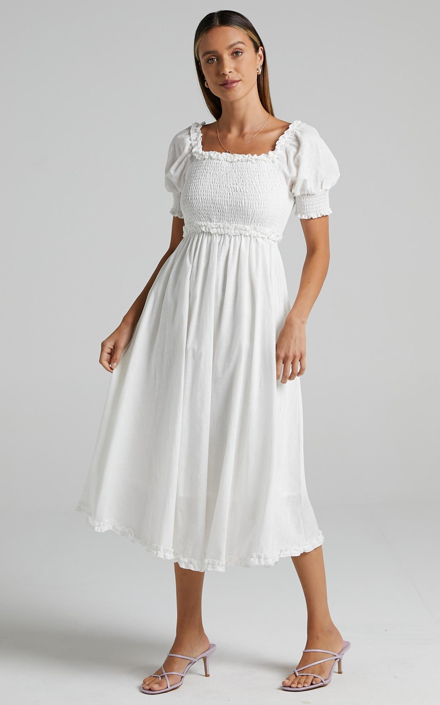 Burke Dress in White