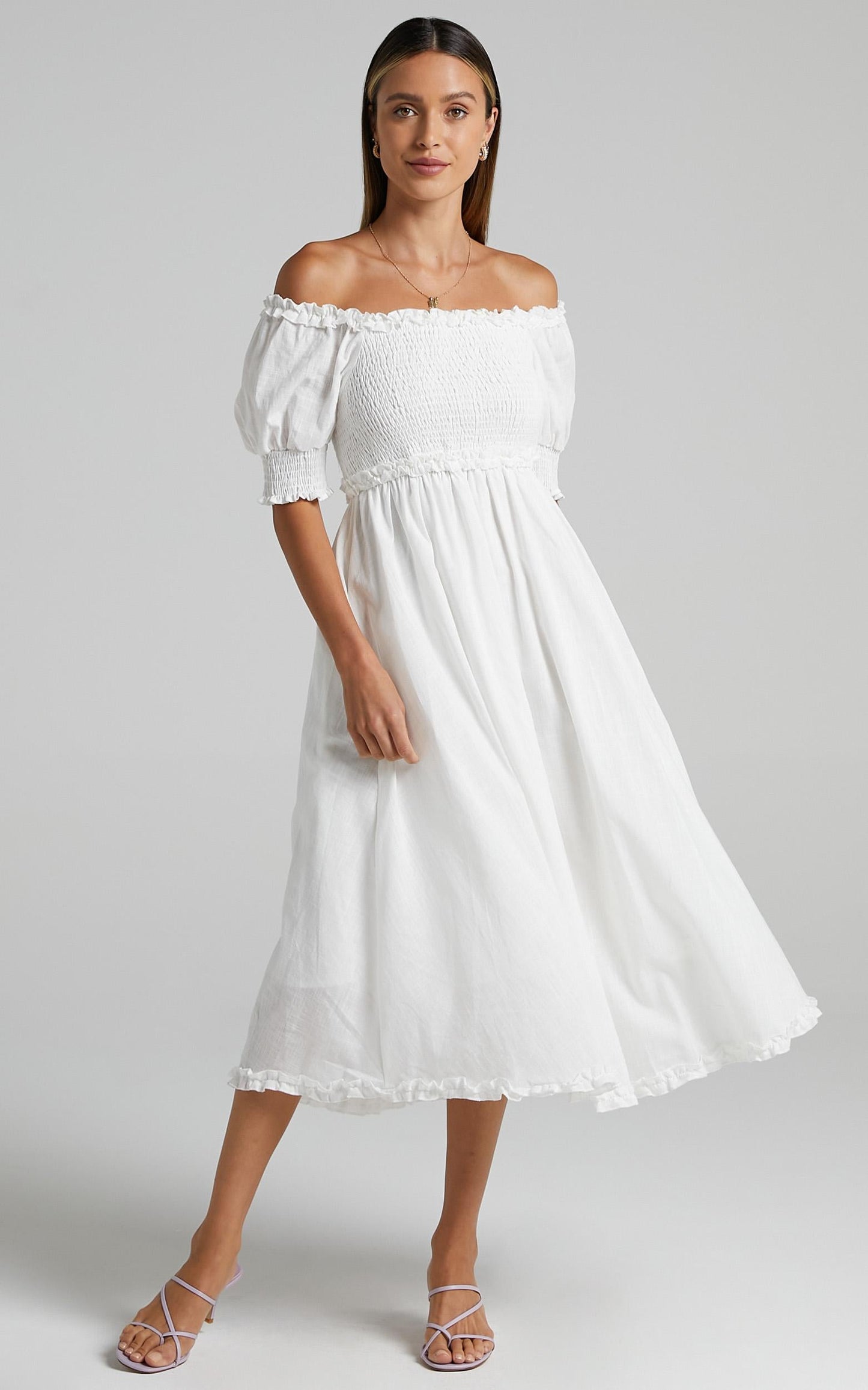 Burke Dress in White