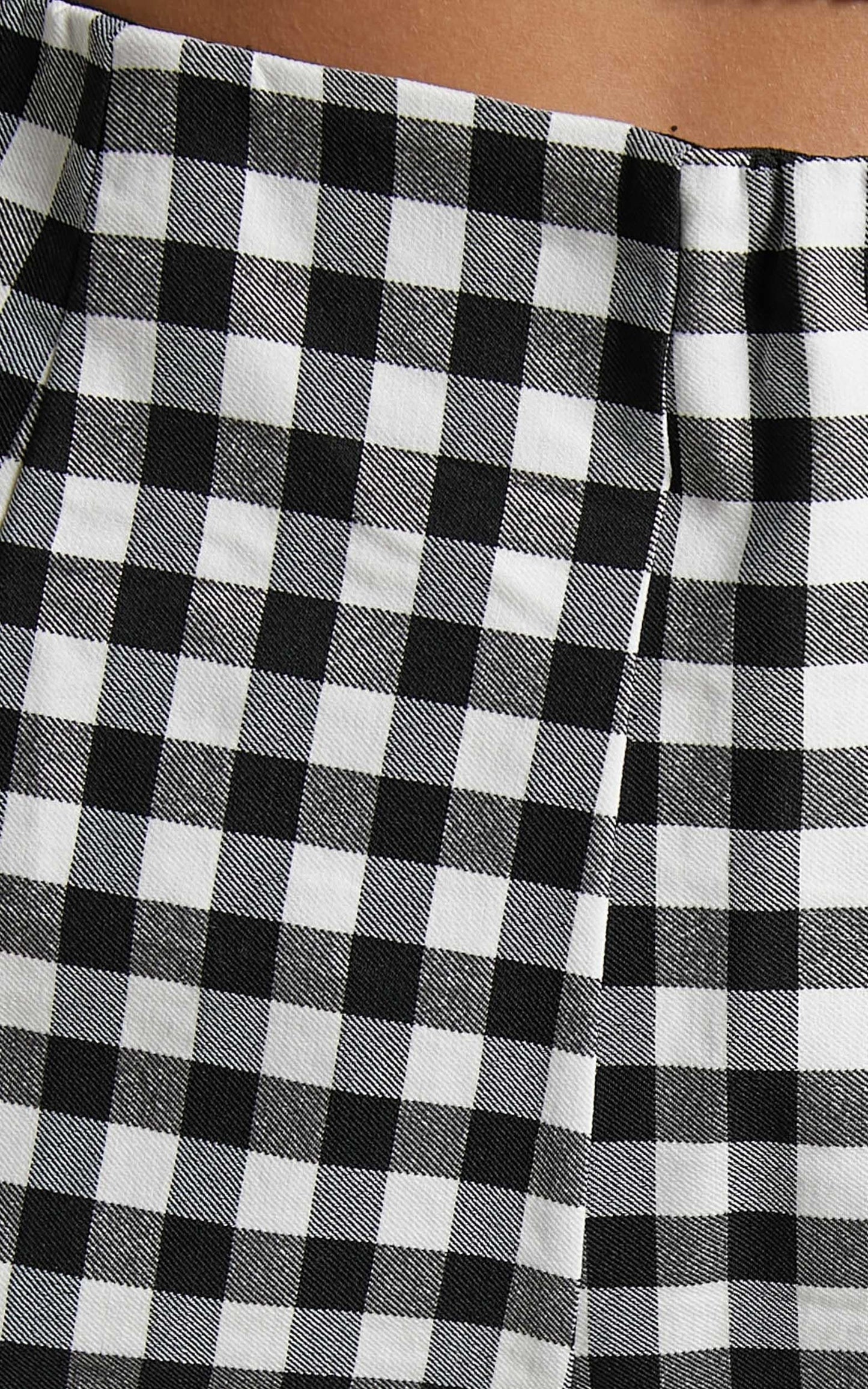 Business District Ankle Grazer Pants in Black Gingham