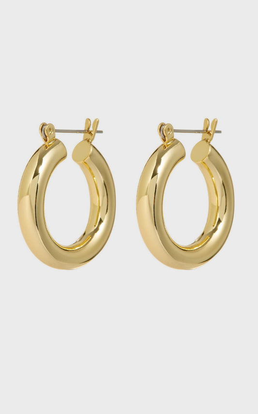 Luv AJ - The Baby Amalfi Tube Hoops in Gold