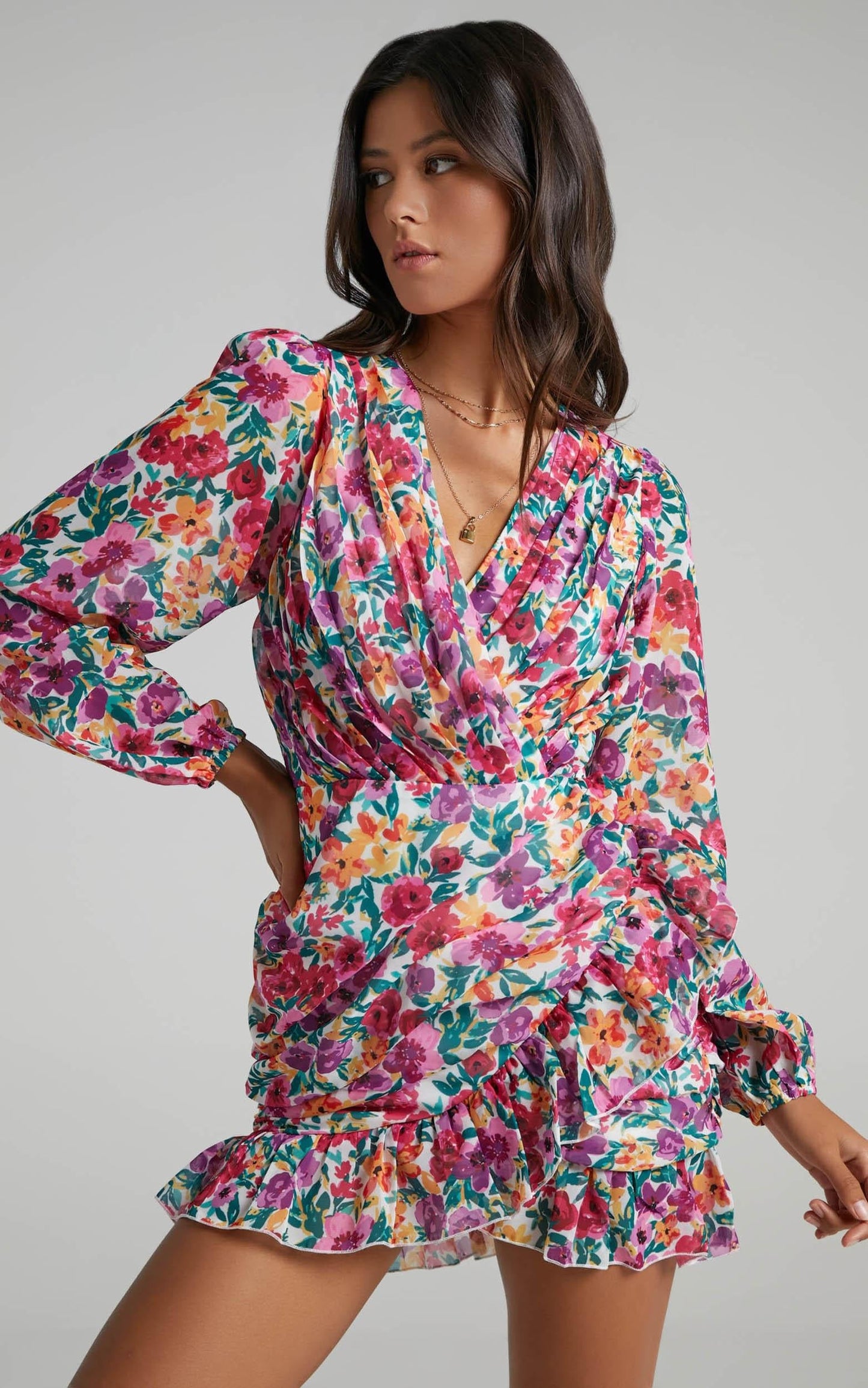 Can I Be Your Honey Dress in Packed Floral