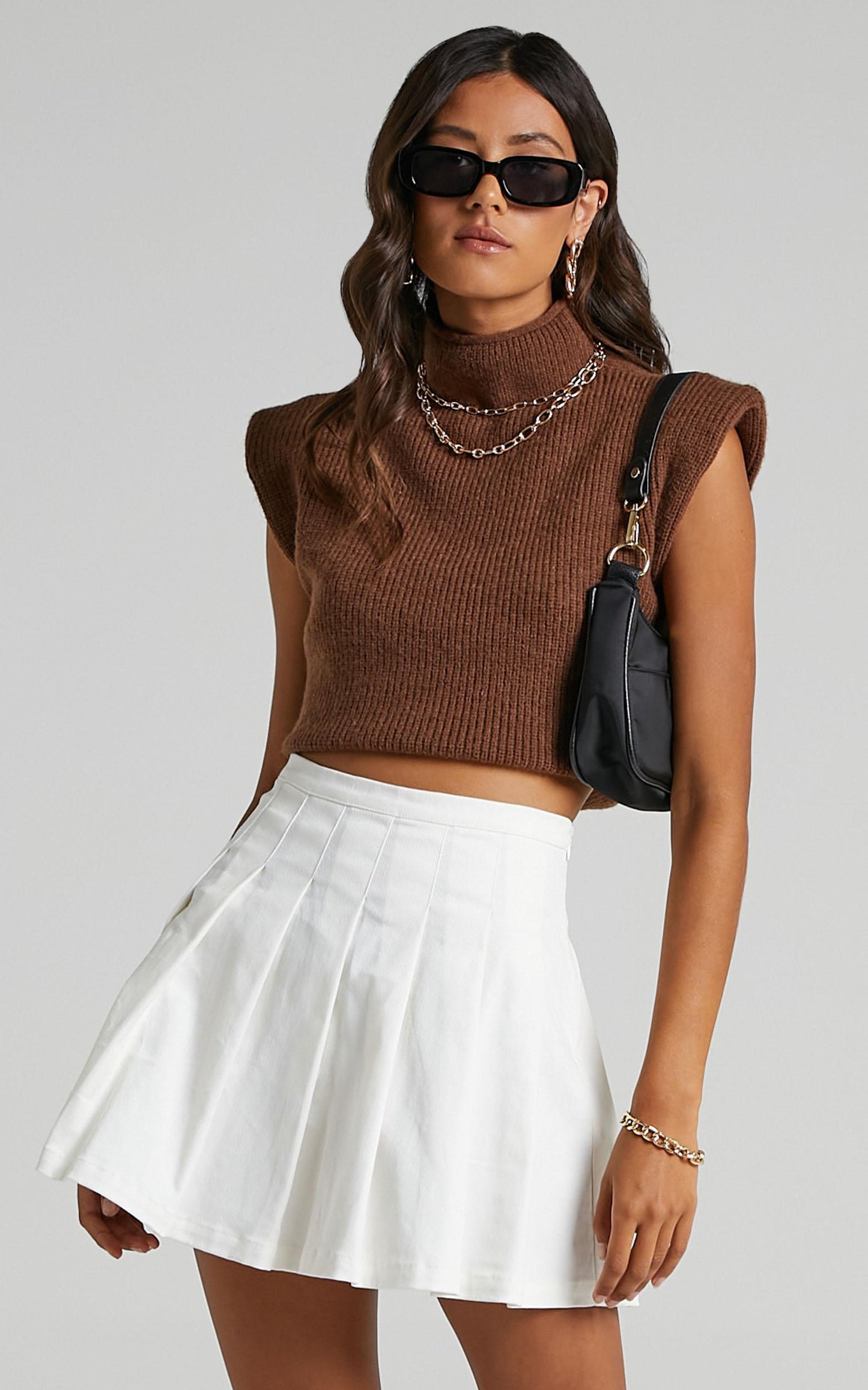 Cailin Pleated Skirt in White