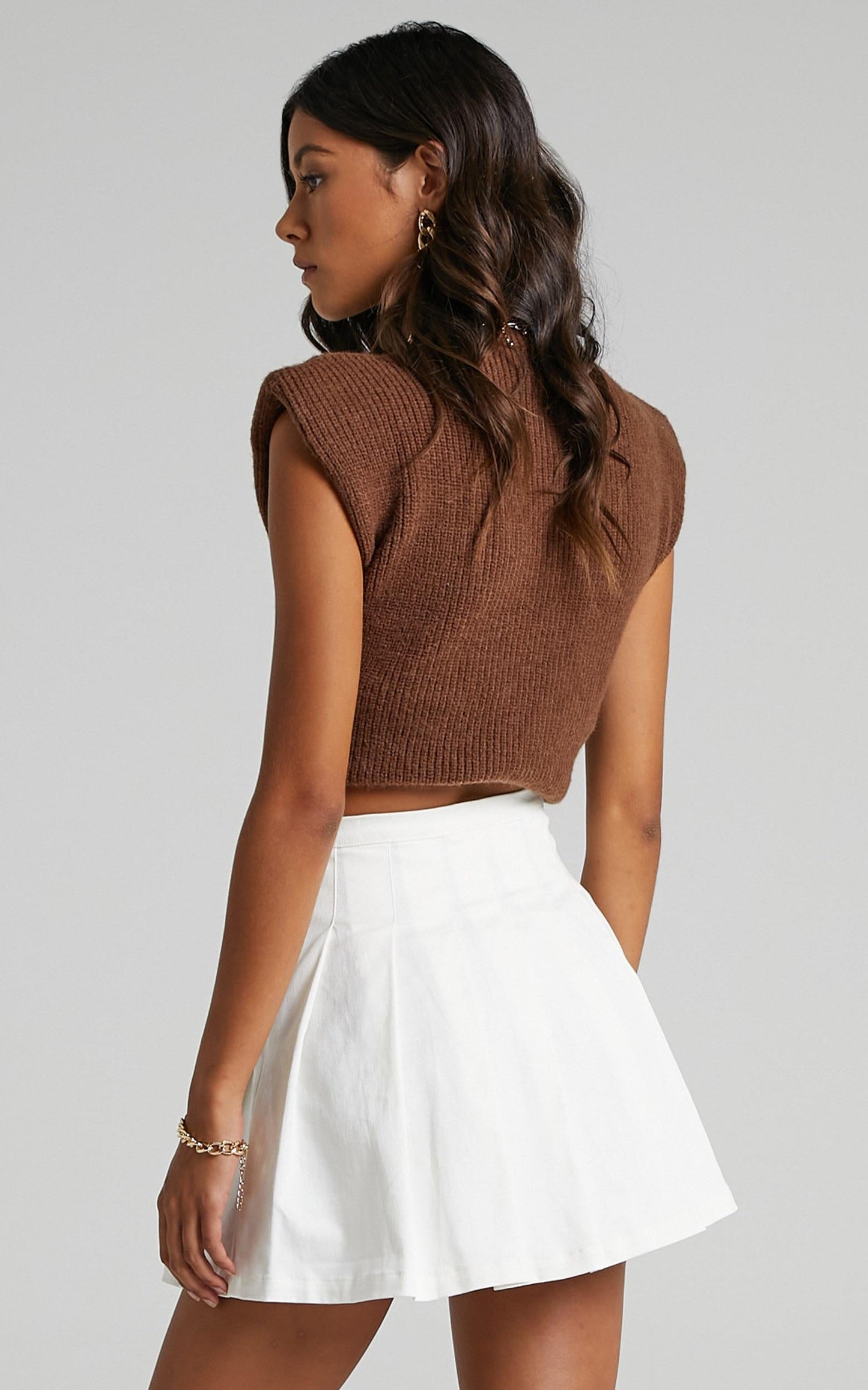 Cailin Pleated Skirt in White