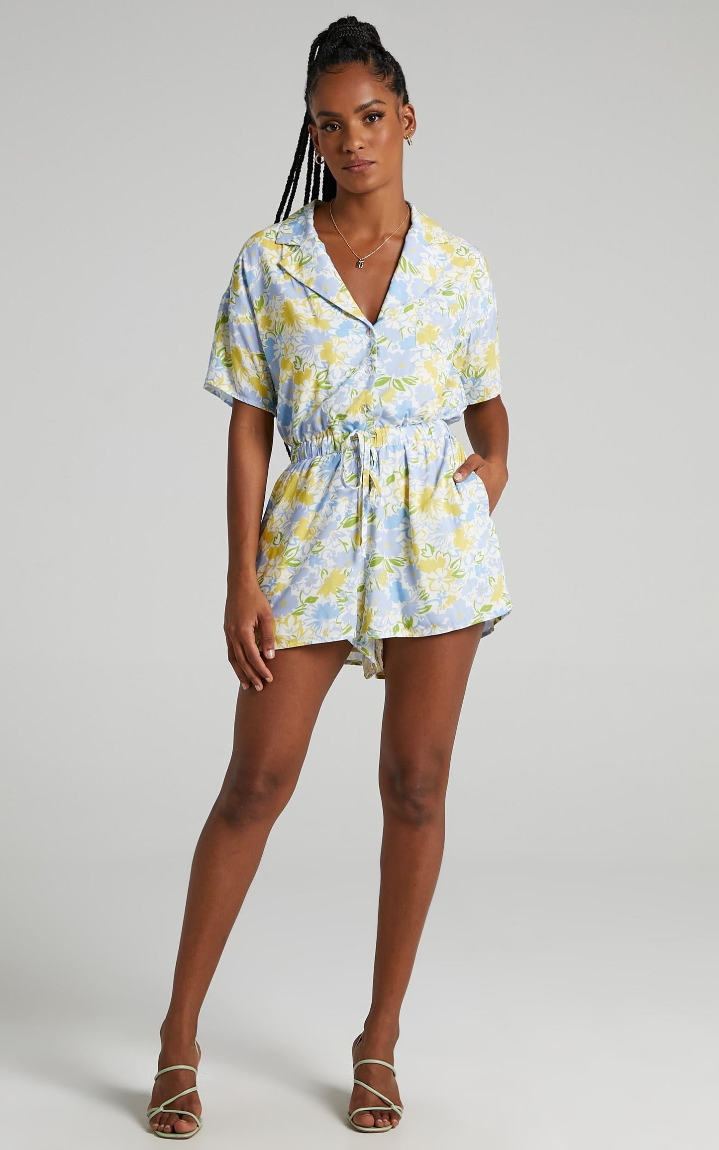 Calanthe Playsuit in Summer Petals