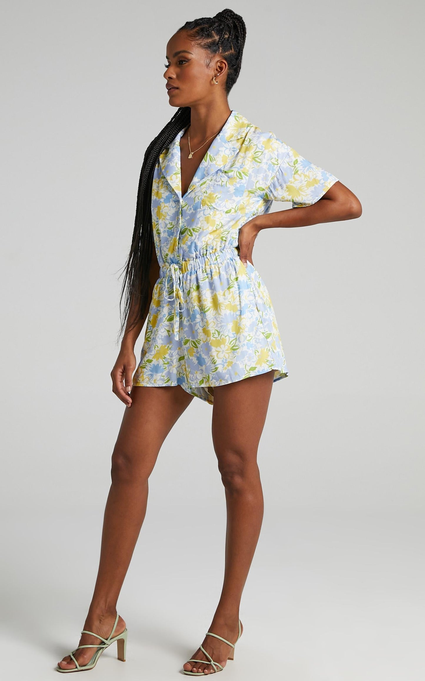Calanthe Playsuit in Summer Petals
