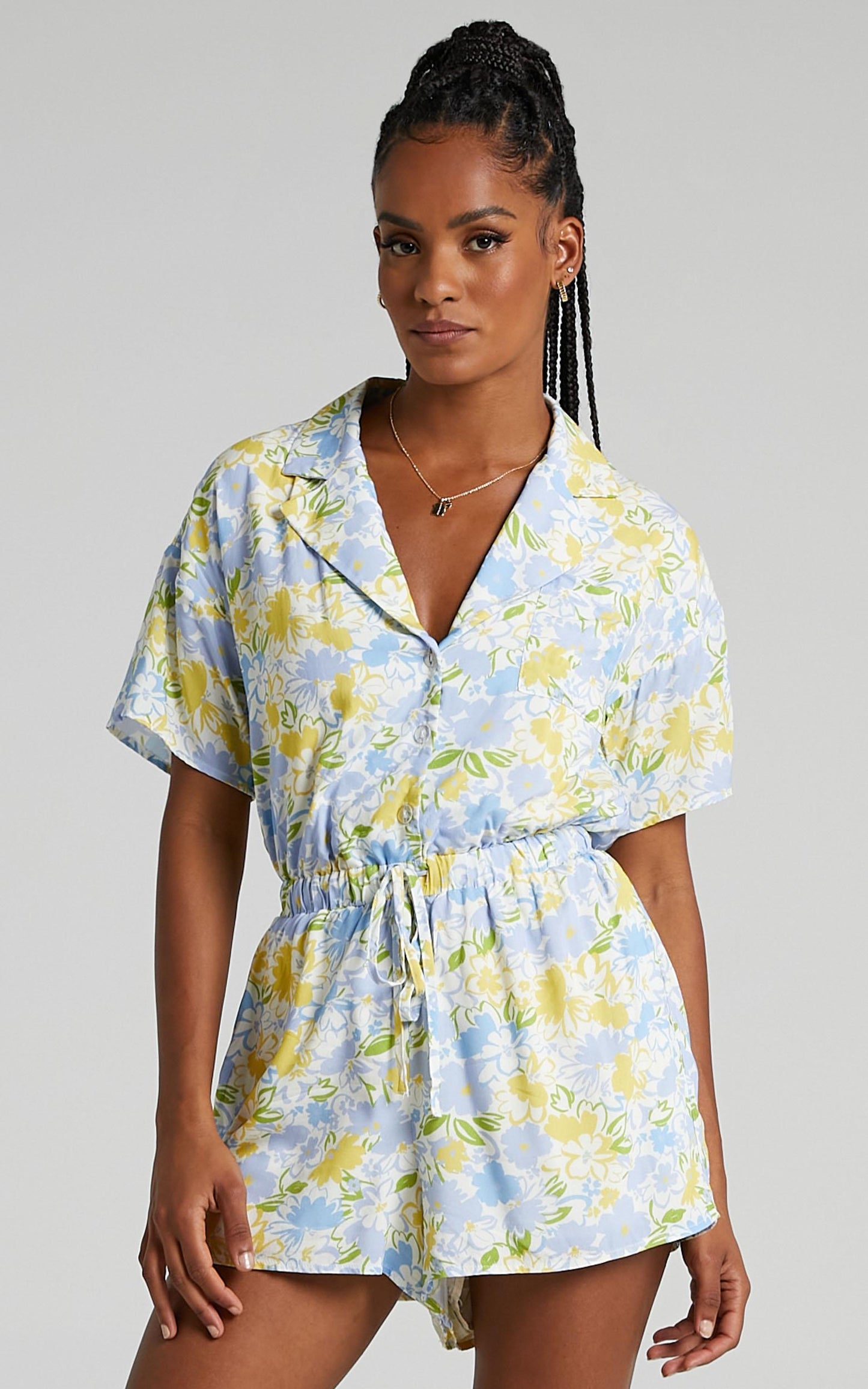 Calanthe Playsuit in Summer Petals