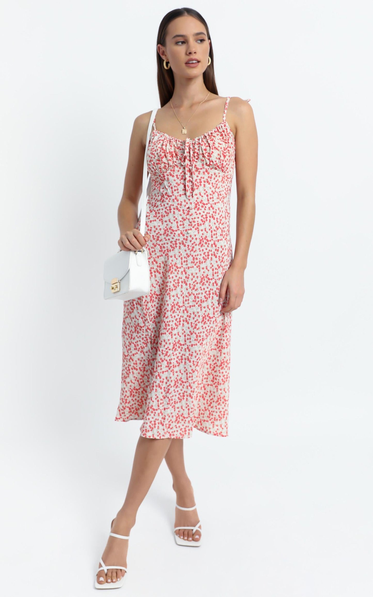 California Dress in Red Floral