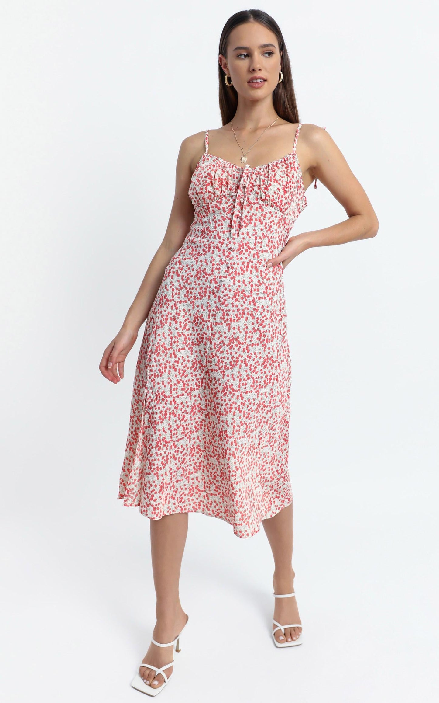 California Dress in Red Floral