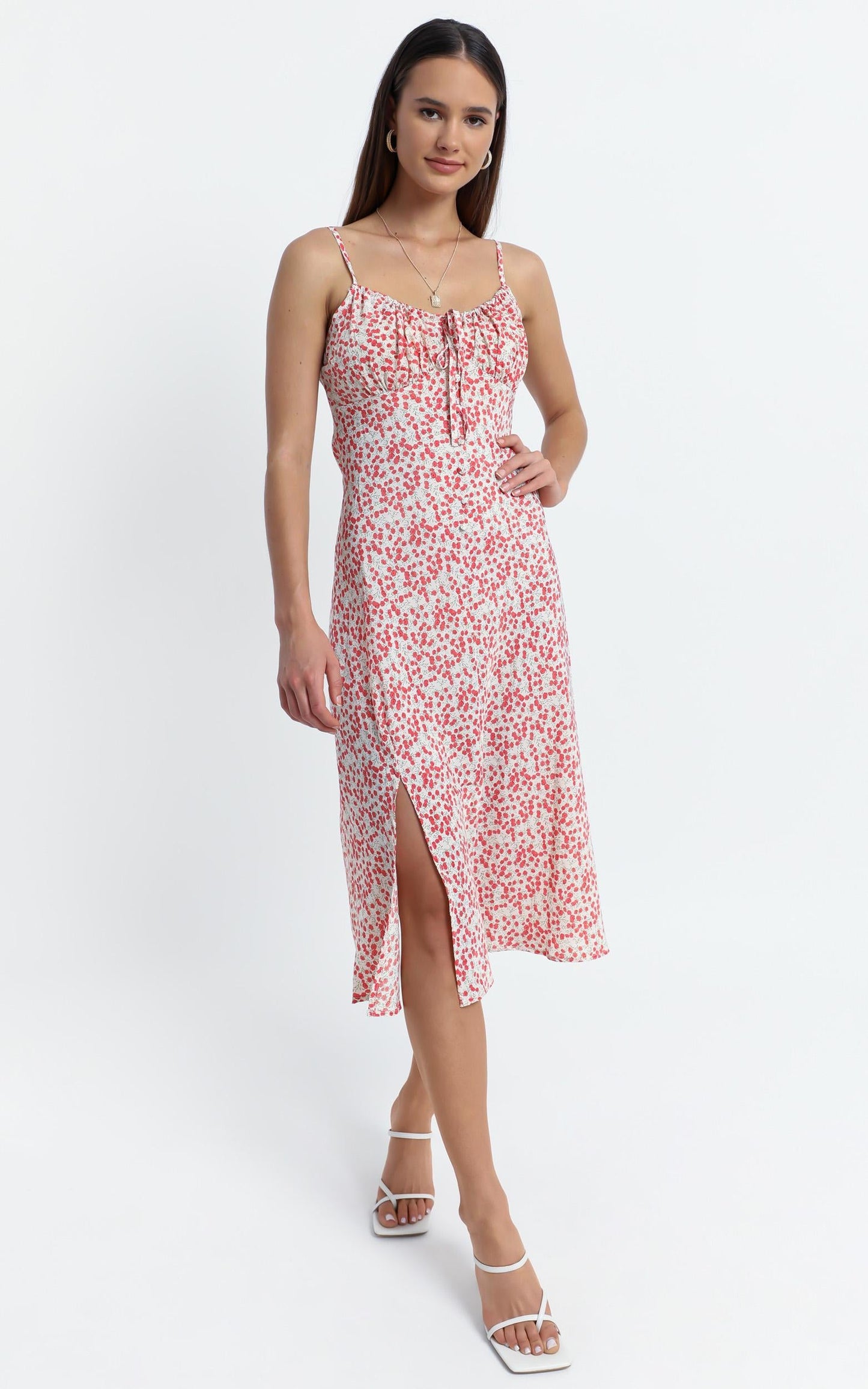 California Dress in Red Floral