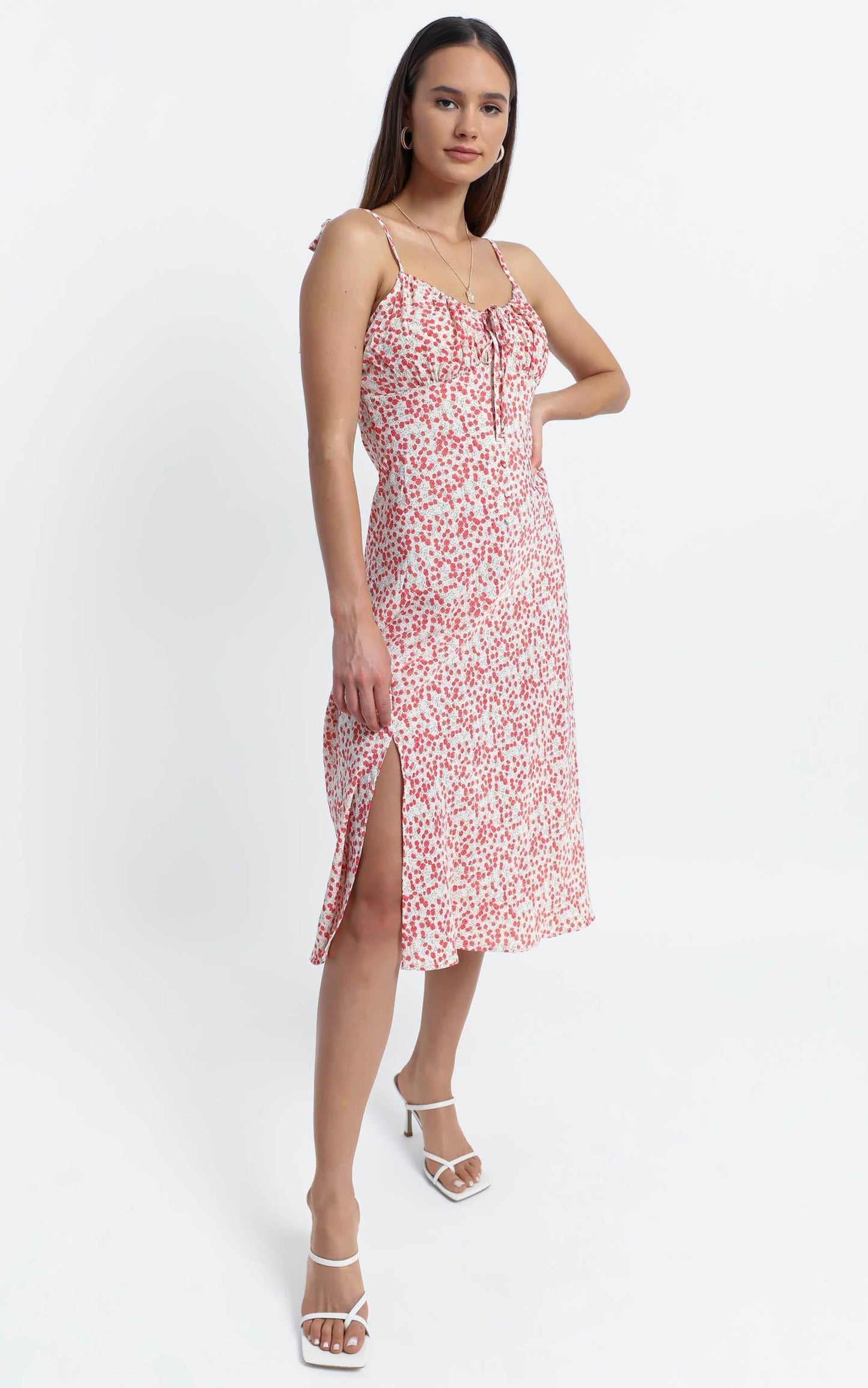 California Dress in Red Floral