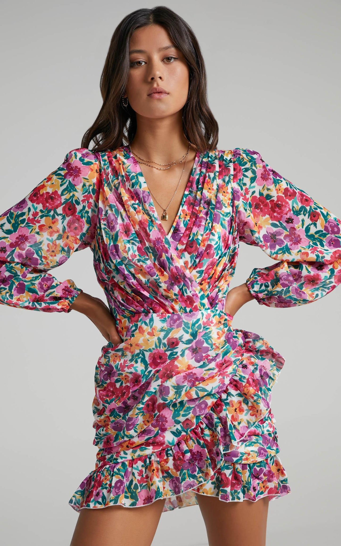 Can I Be Your Honey Dress in Packed Floral