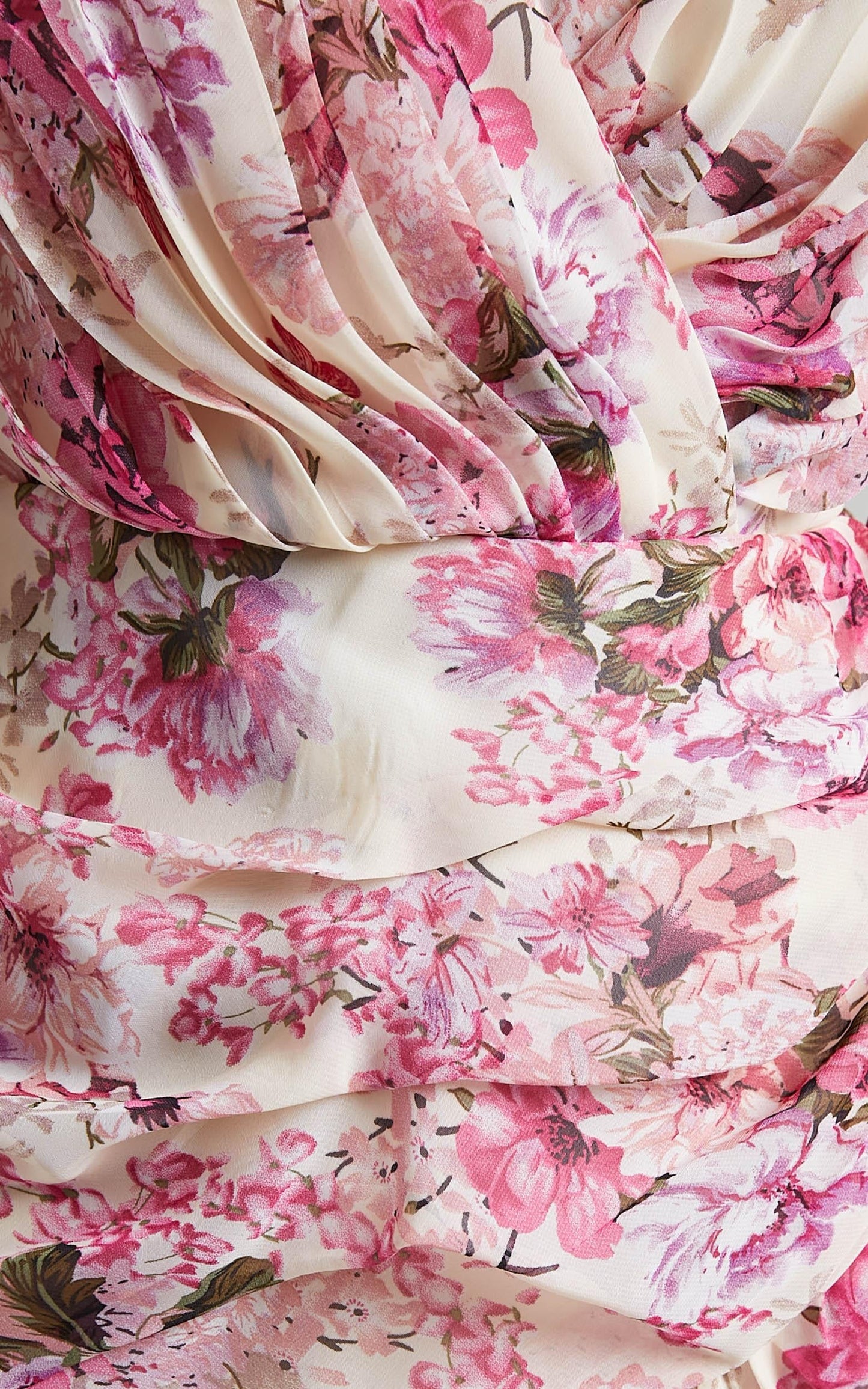 Can I Be Your Honey Mini Dress - Plunge Balloon Sleeve Dress in Pink Floral