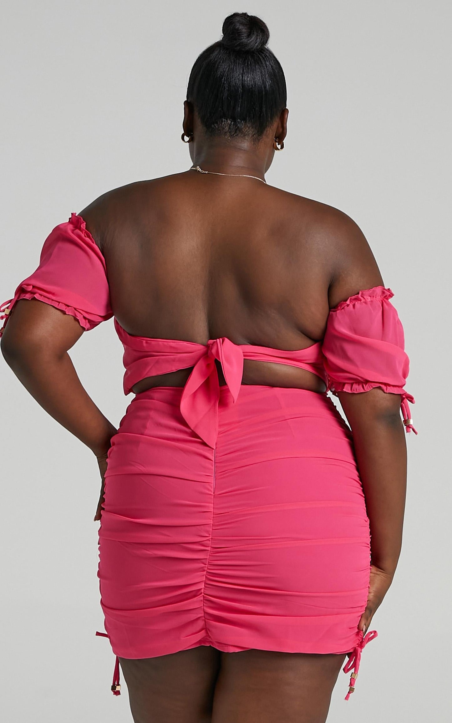 Cant Get You Off My Mind Off The Shoulder Mini Dress in Berry