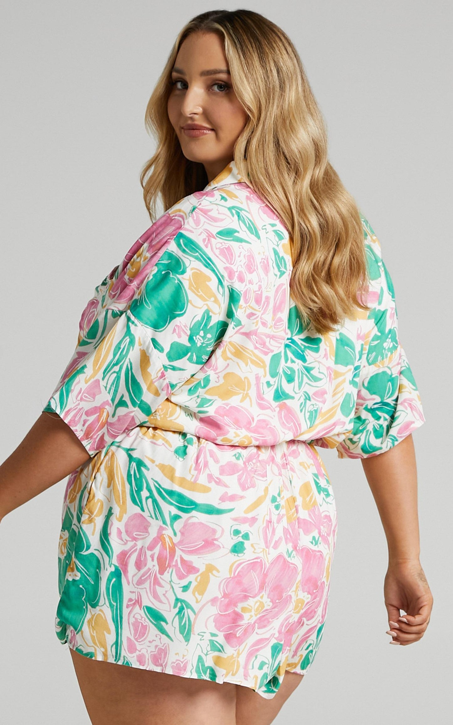 Calanthe Playsuit in Electric Floral