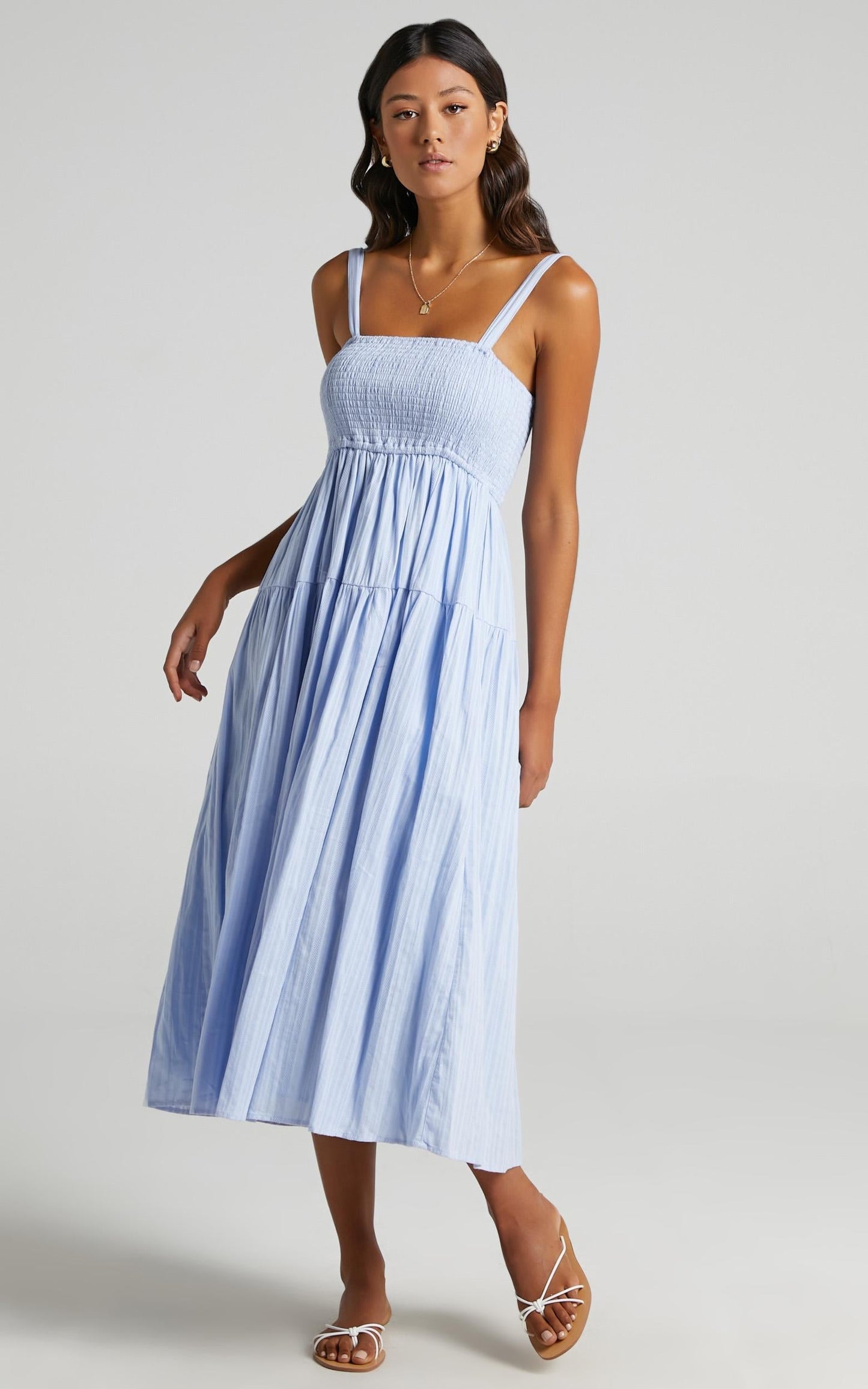 Carie Midi Dress in Blue
