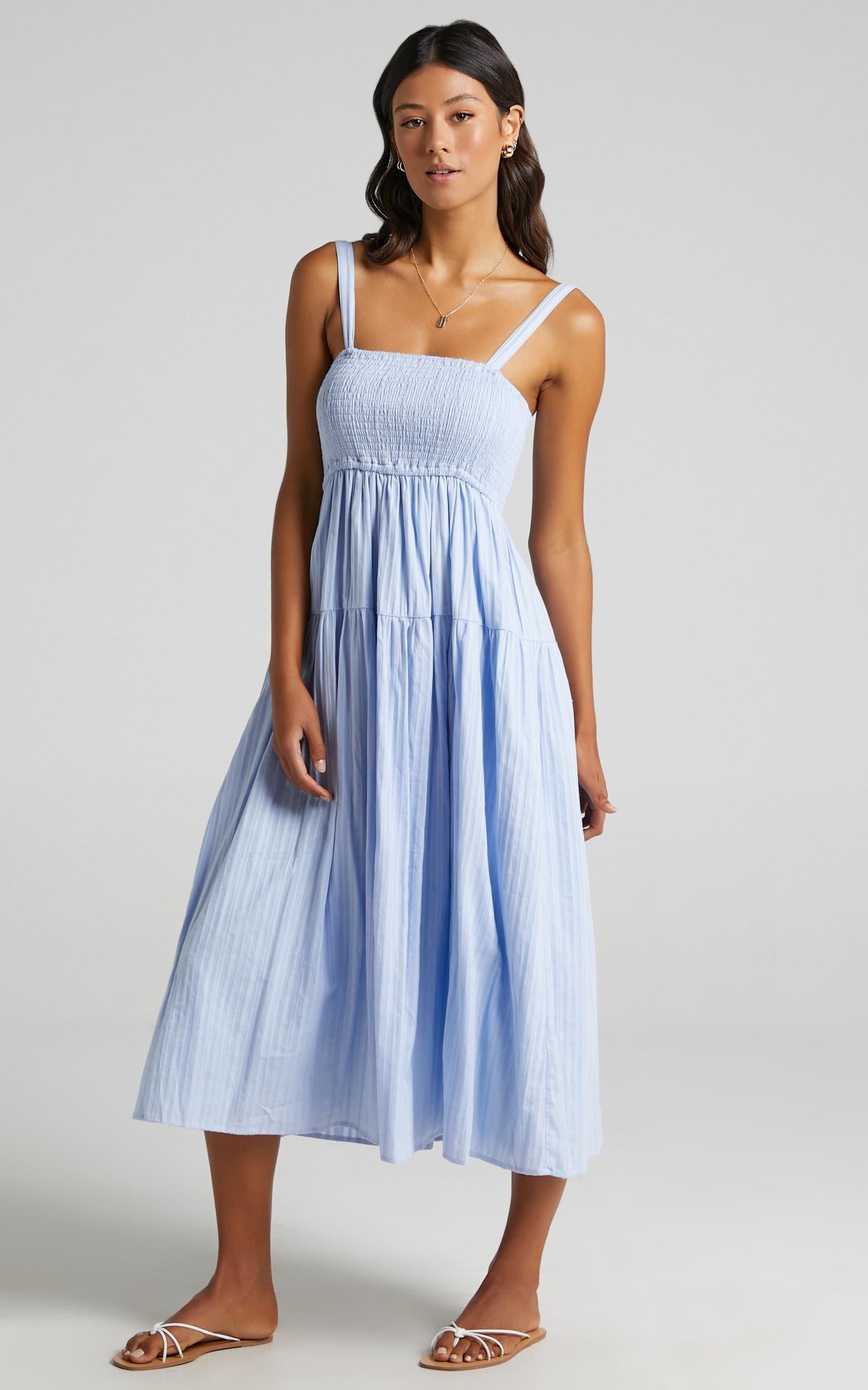 Carie Midi Dress in Blue