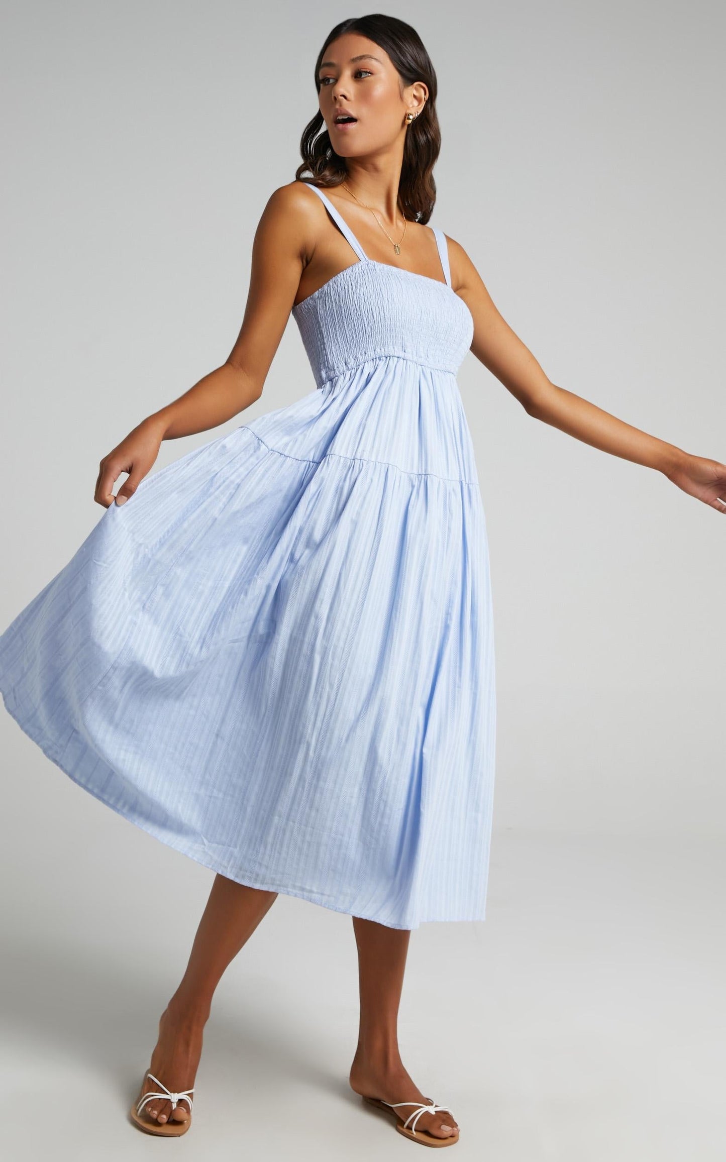 Carie Midi Dress in Blue