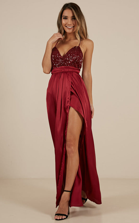Carmen Maxi Dress In Wine