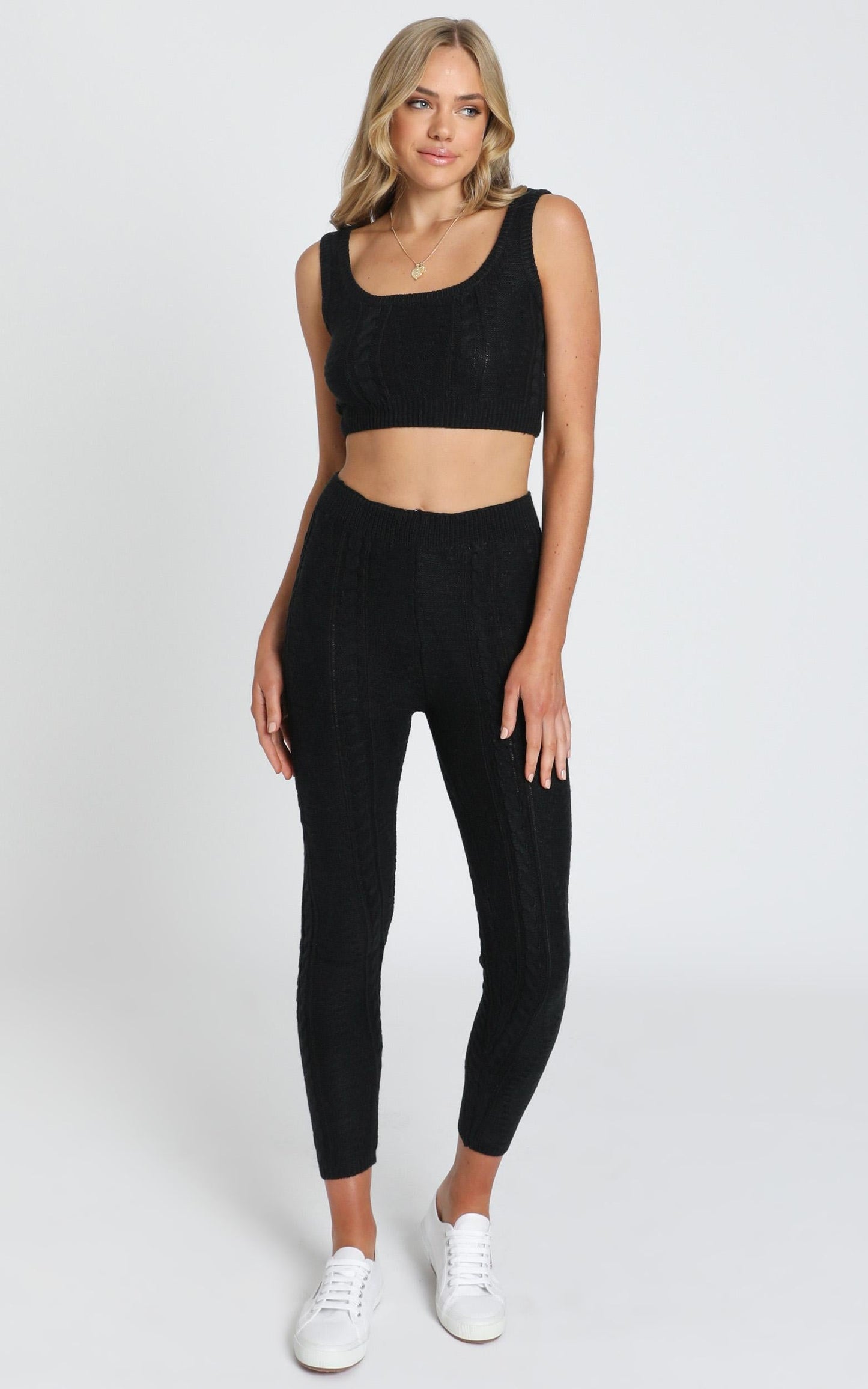 Cassidy Knit Two Piece Set in Black