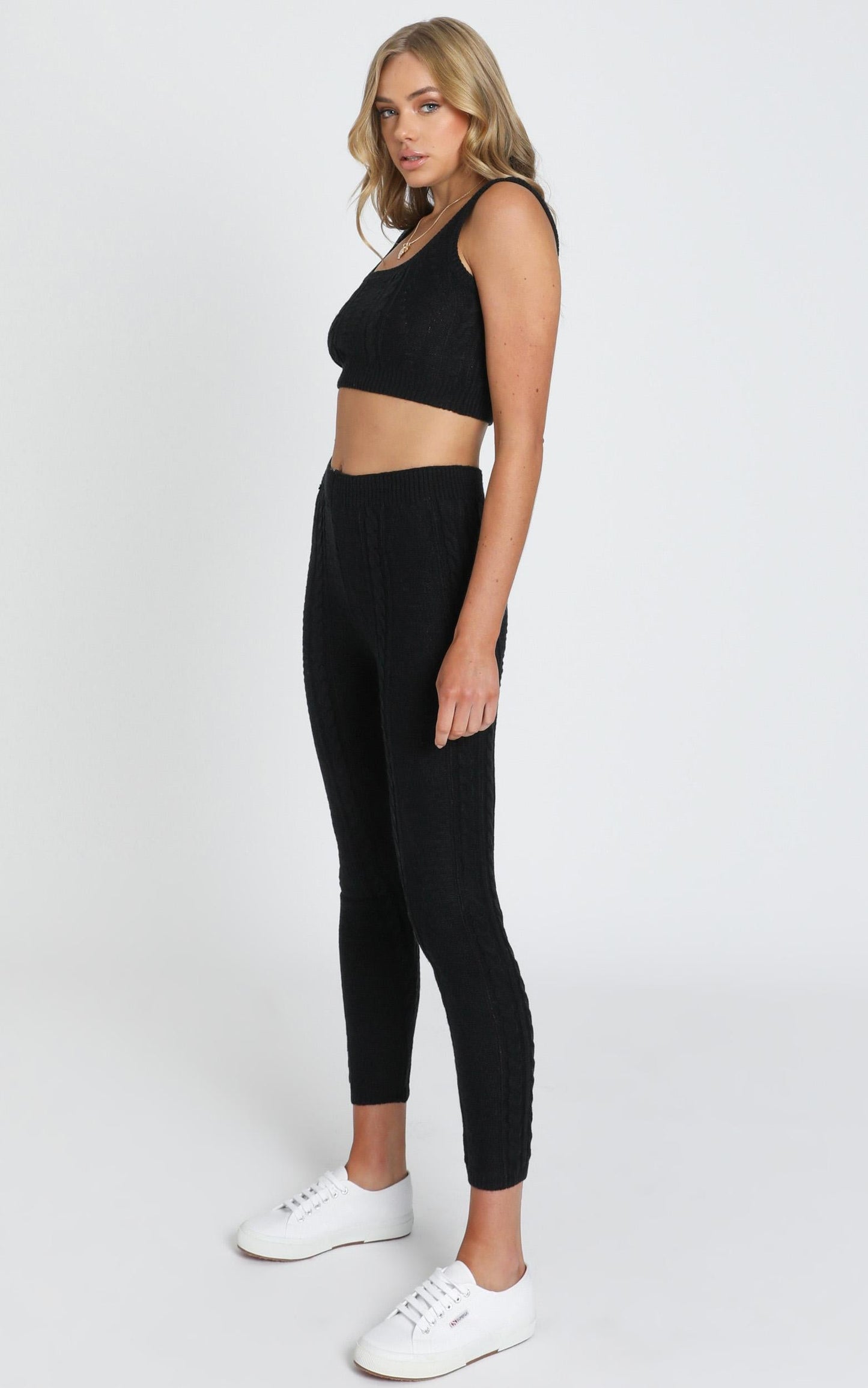 Cassidy Knit Two Piece Set in Black
