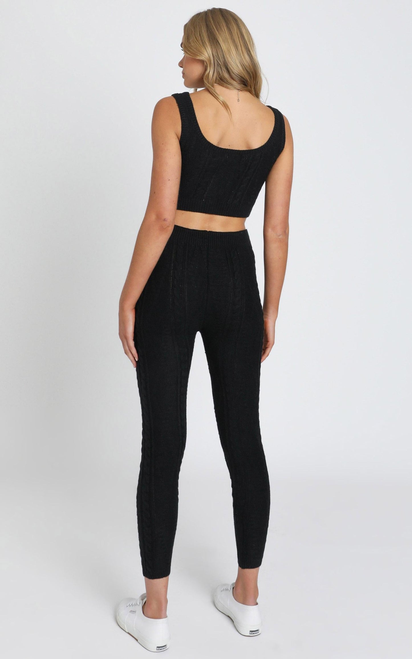 Cassidy Knit Two Piece Set in Black